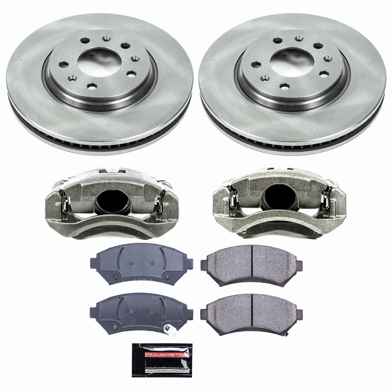 Power Stop - KCOE2975 - Front - Disc Brake Pad/Caliper and Rotor Kit