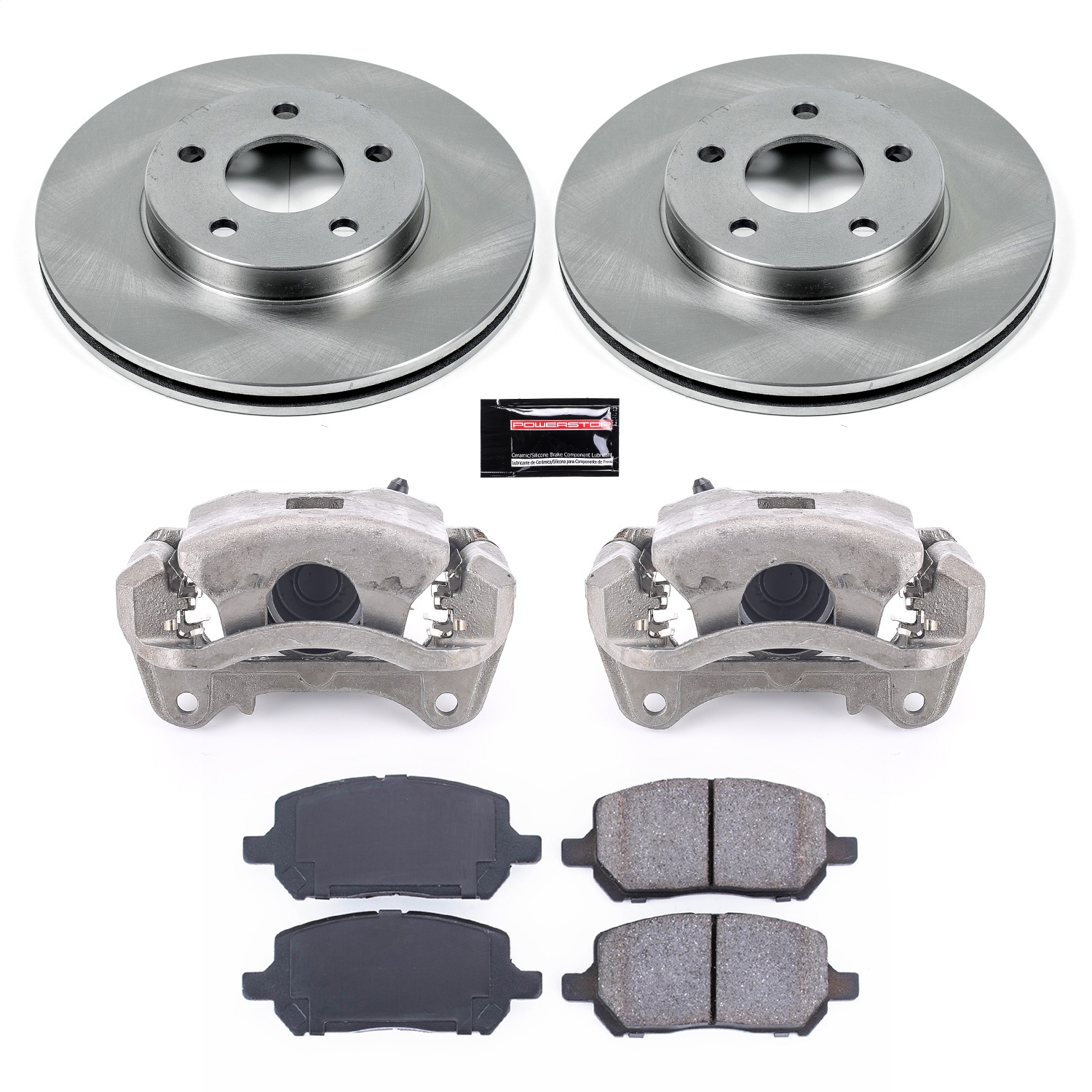 Power Stop - KCOE2983A - Front - Disc Brake Pad/Caliper and Rotor Kit