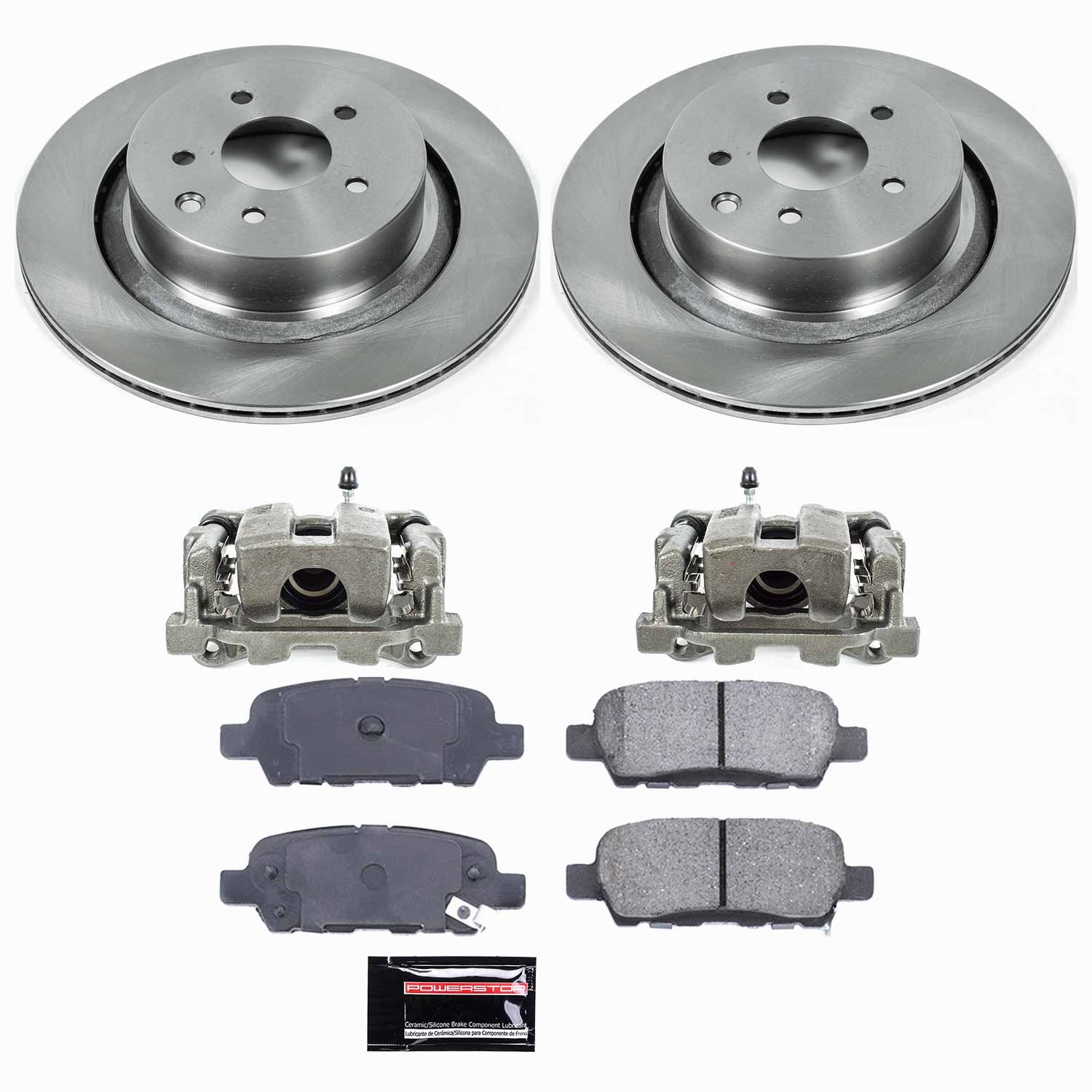 Power Stop - KCOE2986 - Rear - Disc Brake Pad/Caliper and Rotor Kit