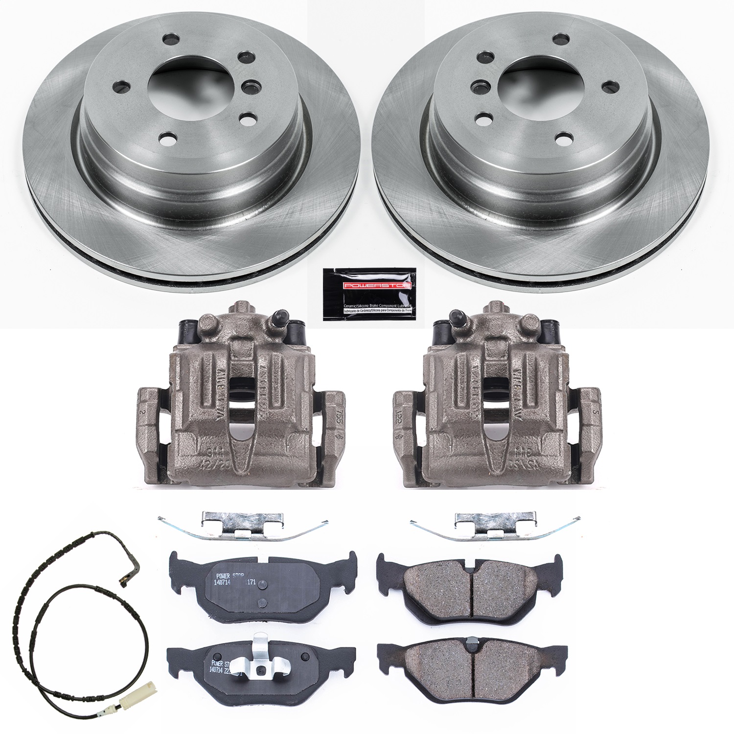 Power Stop - KCOE3001 - Rear - Disc Brake Pad/Caliper and Rotor Kit