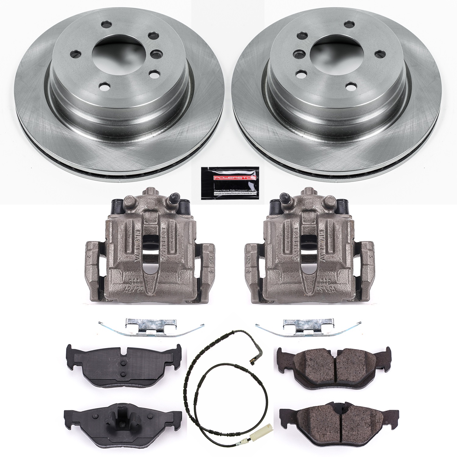 Power Stop - KCOE3002 - Rear - Disc Brake Pad/Caliper and Rotor Kit
