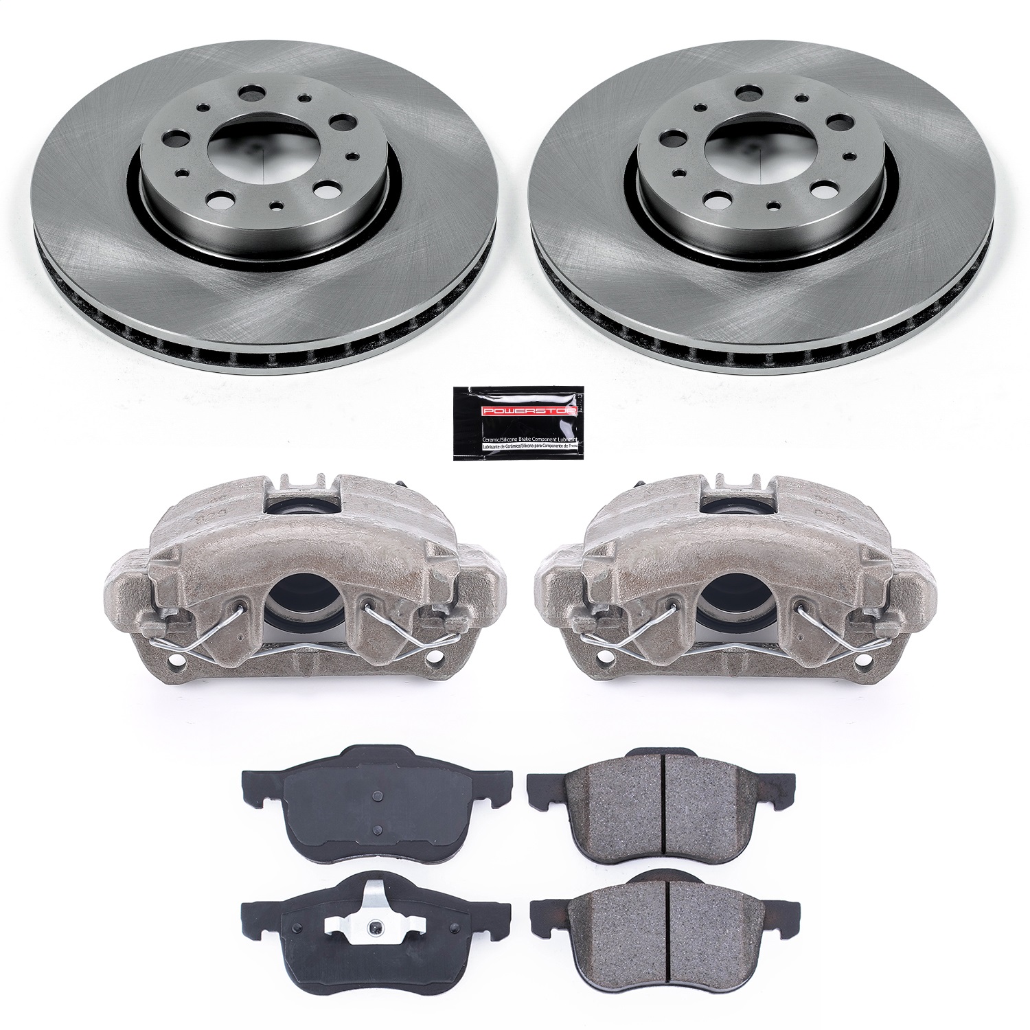 Power Stop - KCOE3004A - Front - Disc Brake Pad/Caliper and Rotor Kit