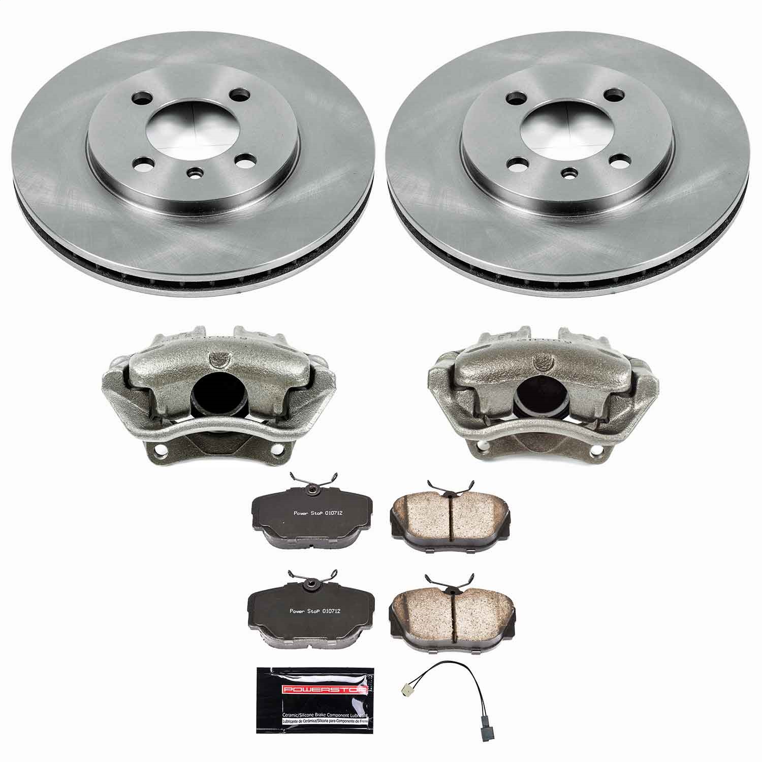 Power Stop - KCOE3008 - Front - Disc Brake Pad/Caliper and Rotor Kit