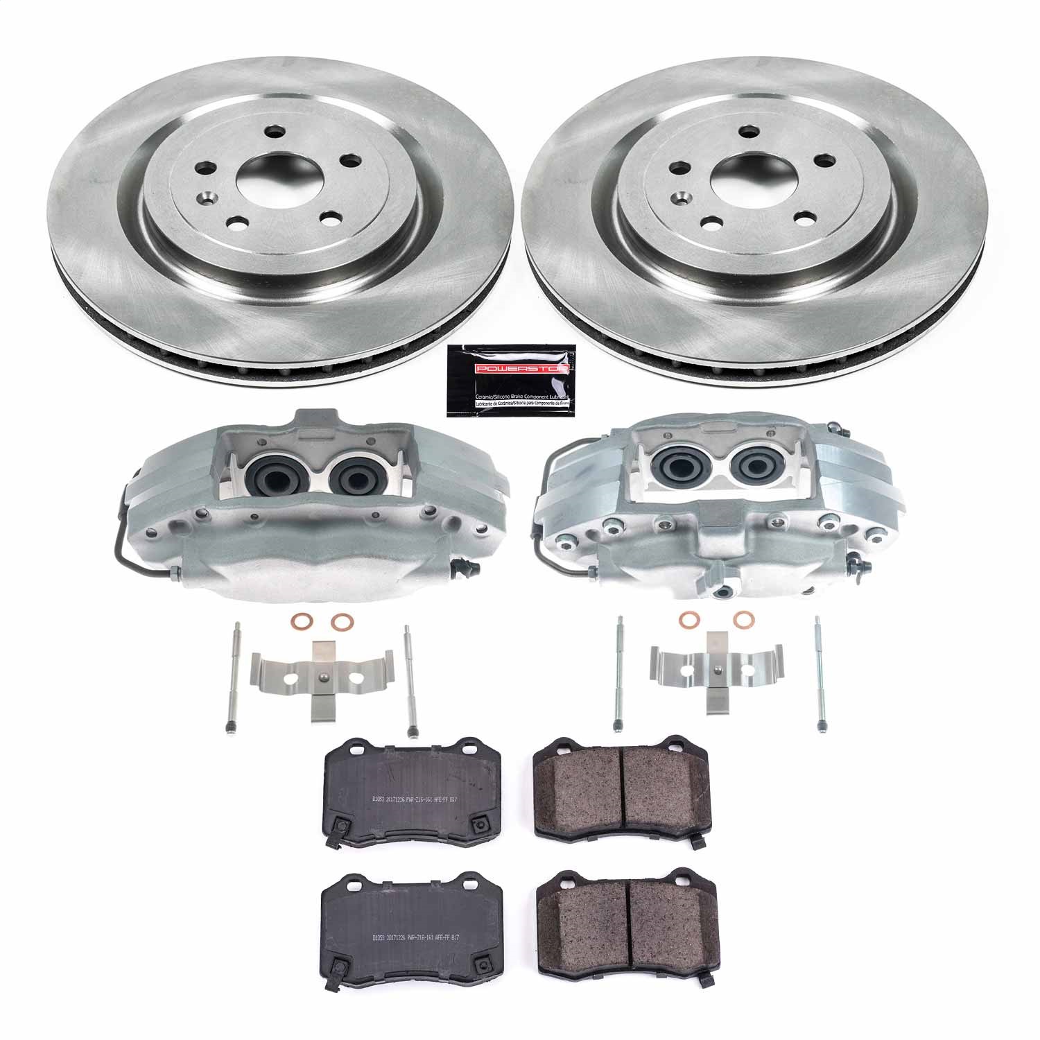 Power Stop - KCOE3019A - Rear - Disc Brake Pad/Caliper and Rotor Kit