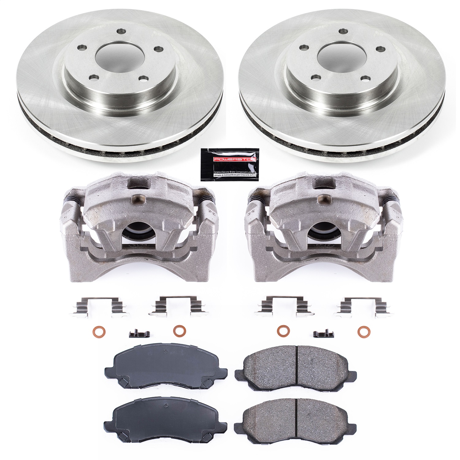 Power Stop - KCOE3032 - Front - Disc Brake Pad/Caliper and Rotor Kit