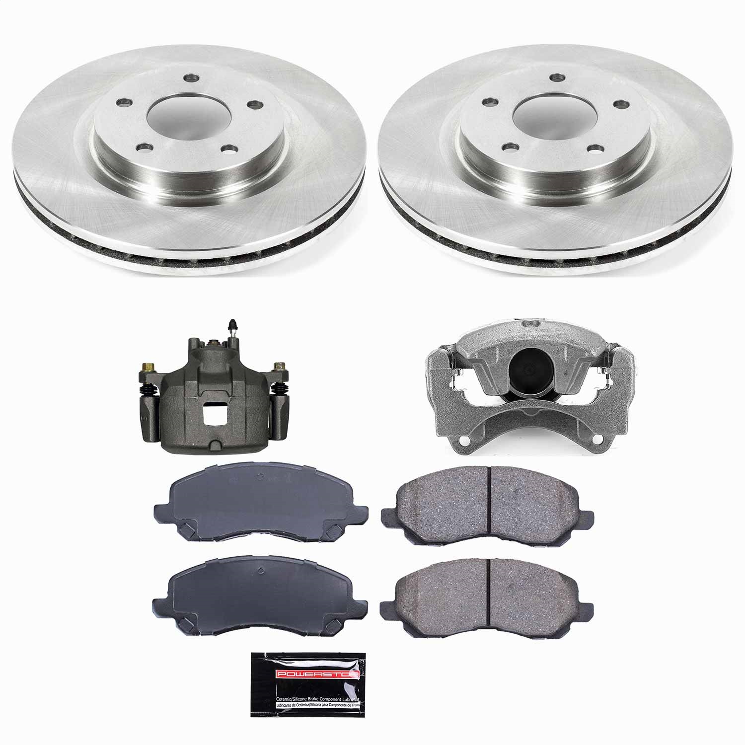 Power Stop - KCOE3032A - Front - Disc Brake Pad/Caliper and Rotor Kit