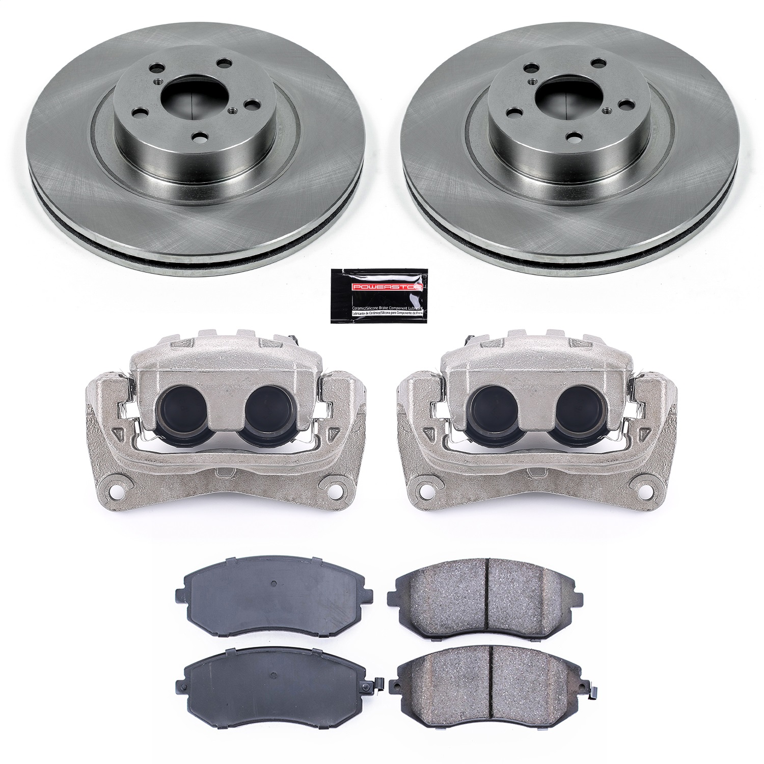 Power Stop - KCOE3038A - Front - Disc Brake Pad/Caliper and Rotor Kit