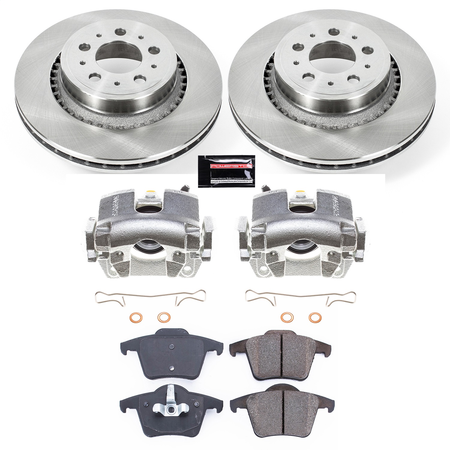 Power Stop - KCOE3039 - Rear - Disc Brake Pad/Caliper and Rotor Kit