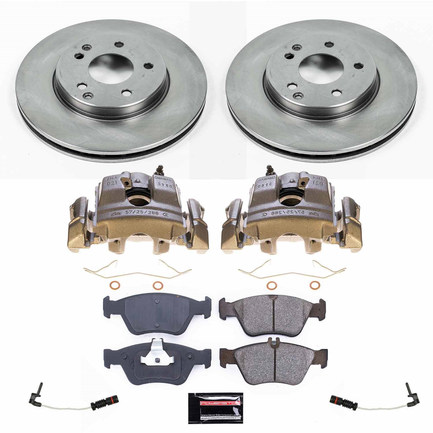 Power Stop - KCOE3047 - Front - Disc Brake Pad/Caliper and Rotor Kit