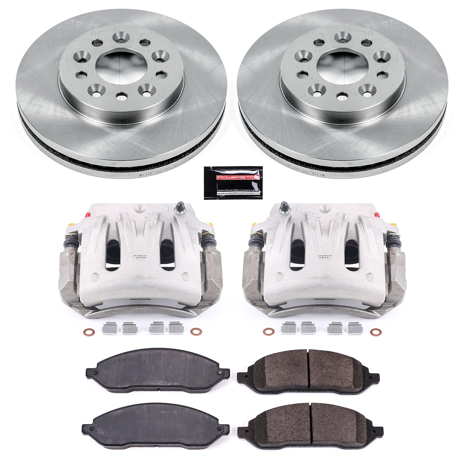 Power Stop - KCOE3051 - Front - Disc Brake Pad/Caliper and Rotor Kit