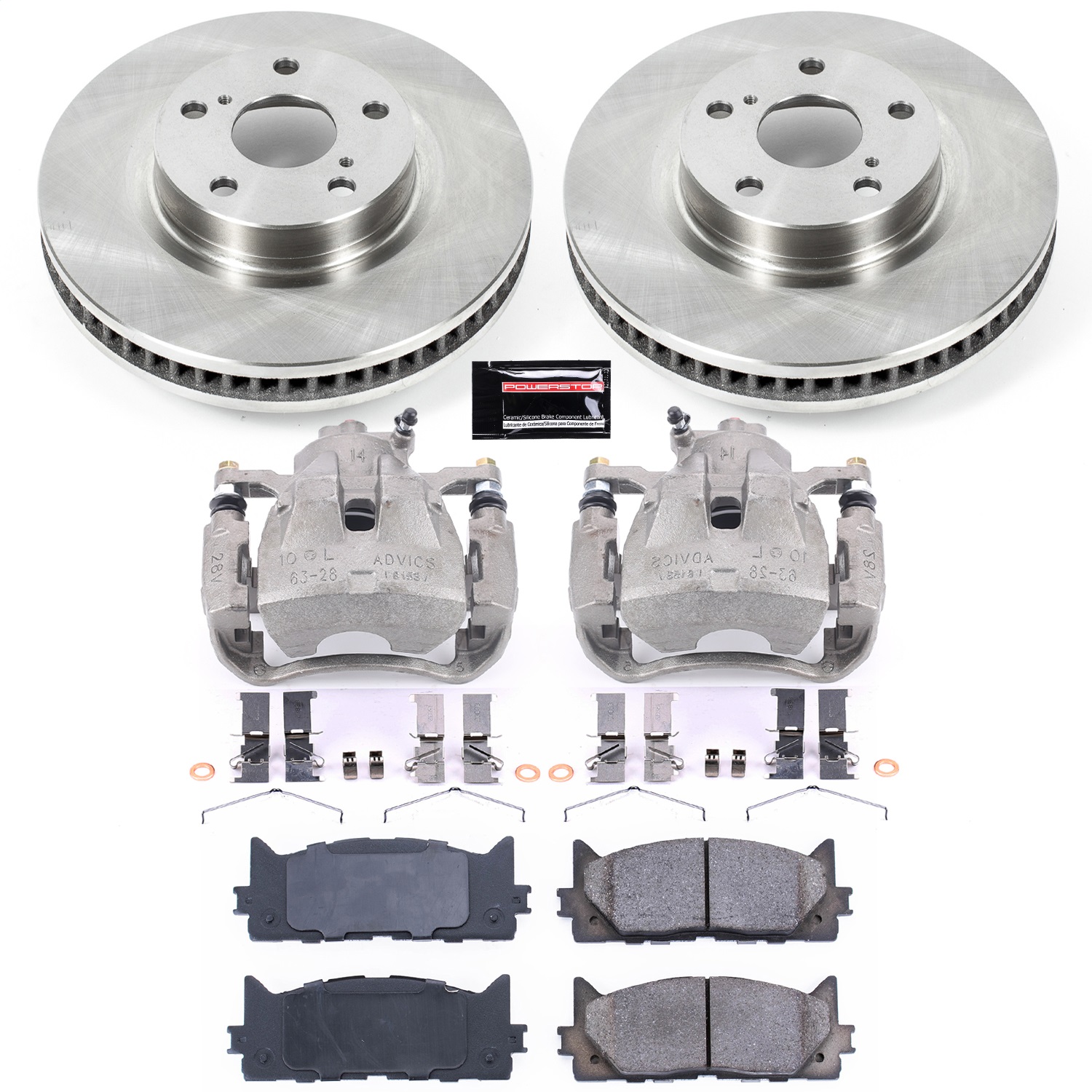 Power Stop - KCOE3053 - Front - Disc Brake Pad/Caliper and Rotor Kit