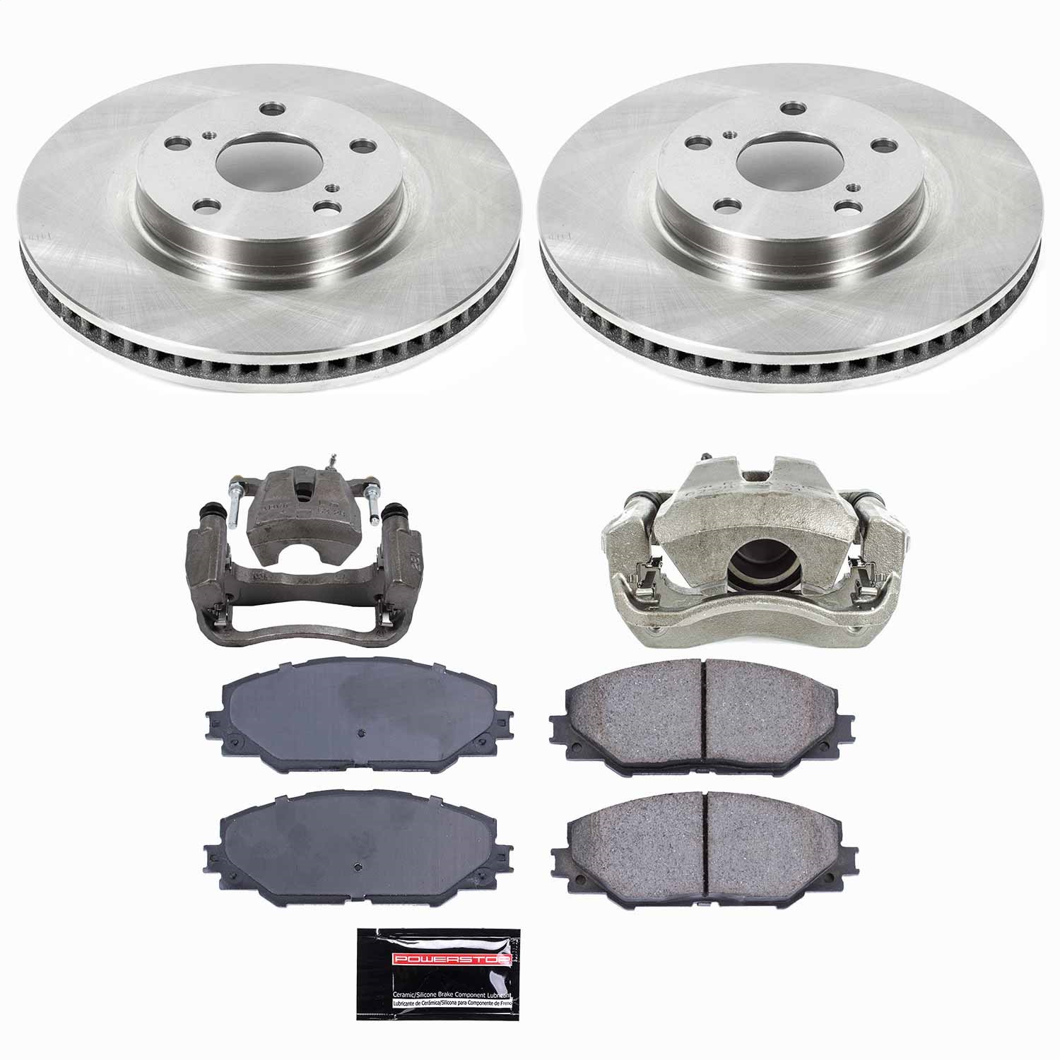 Power Stop - KCOE3054 - Front - Disc Brake Pad/Caliper and Rotor Kit