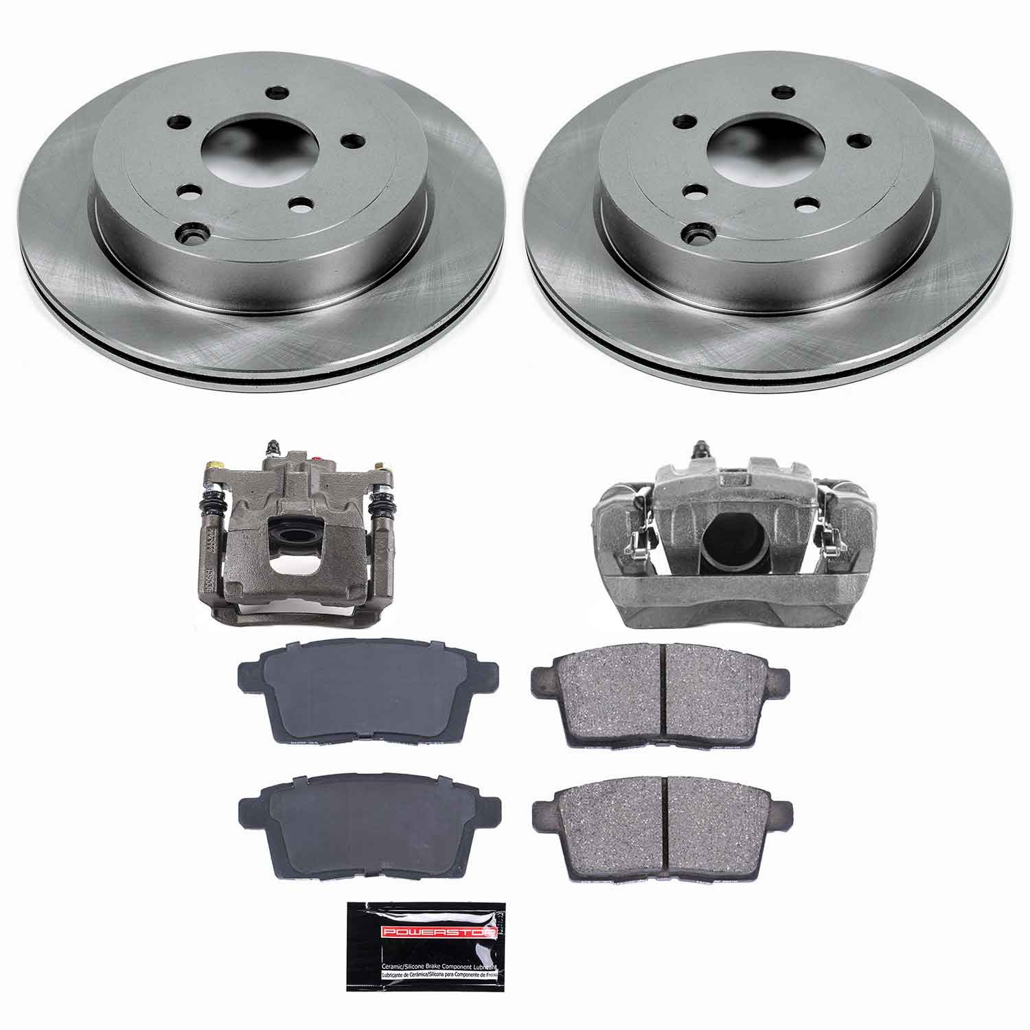 Power Stop - KCOE3060 - Rear - Disc Brake Pad/Caliper and Rotor Kit