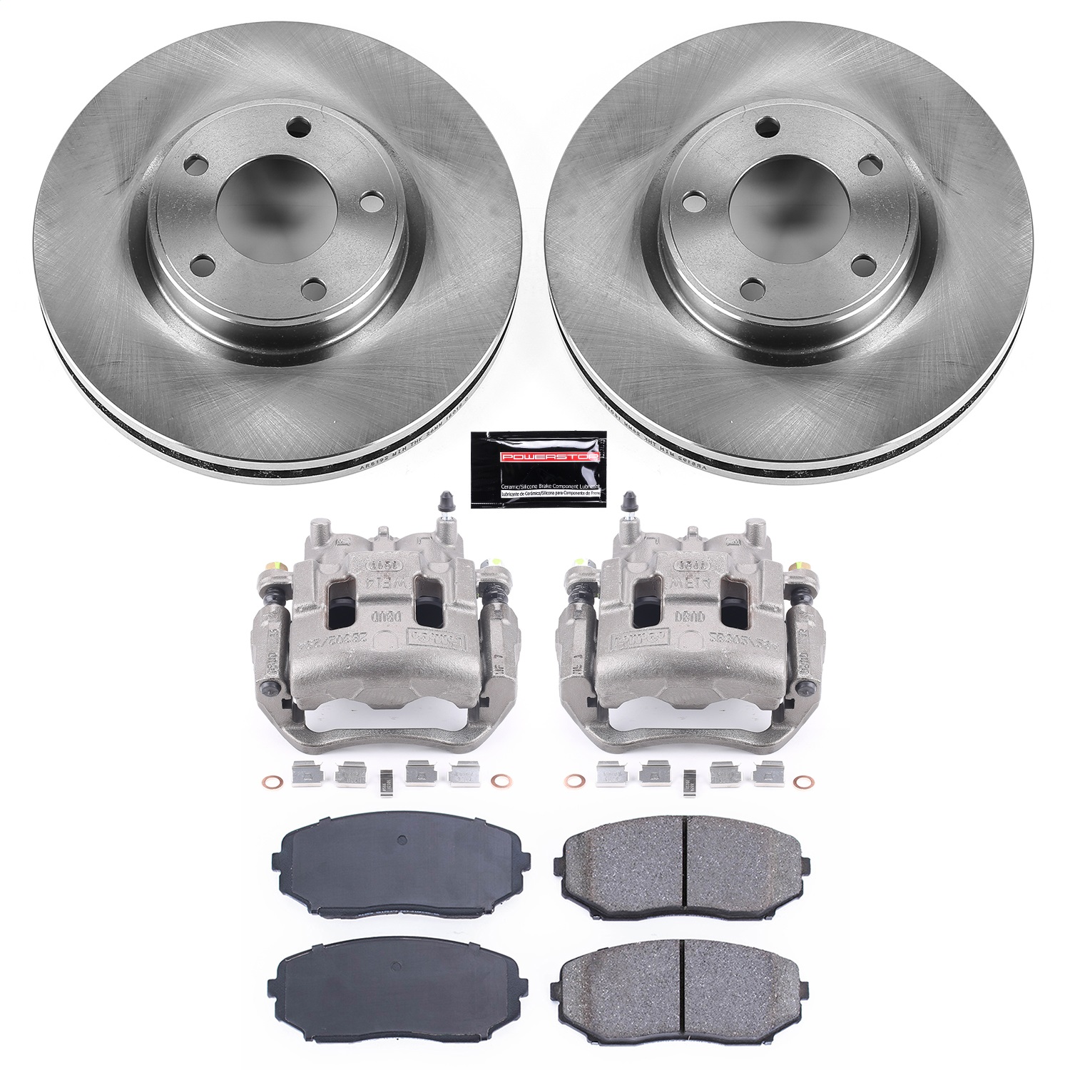 Power Stop - KCOE3071 - Front - Disc Brake Pad/Caliper and Rotor Kit