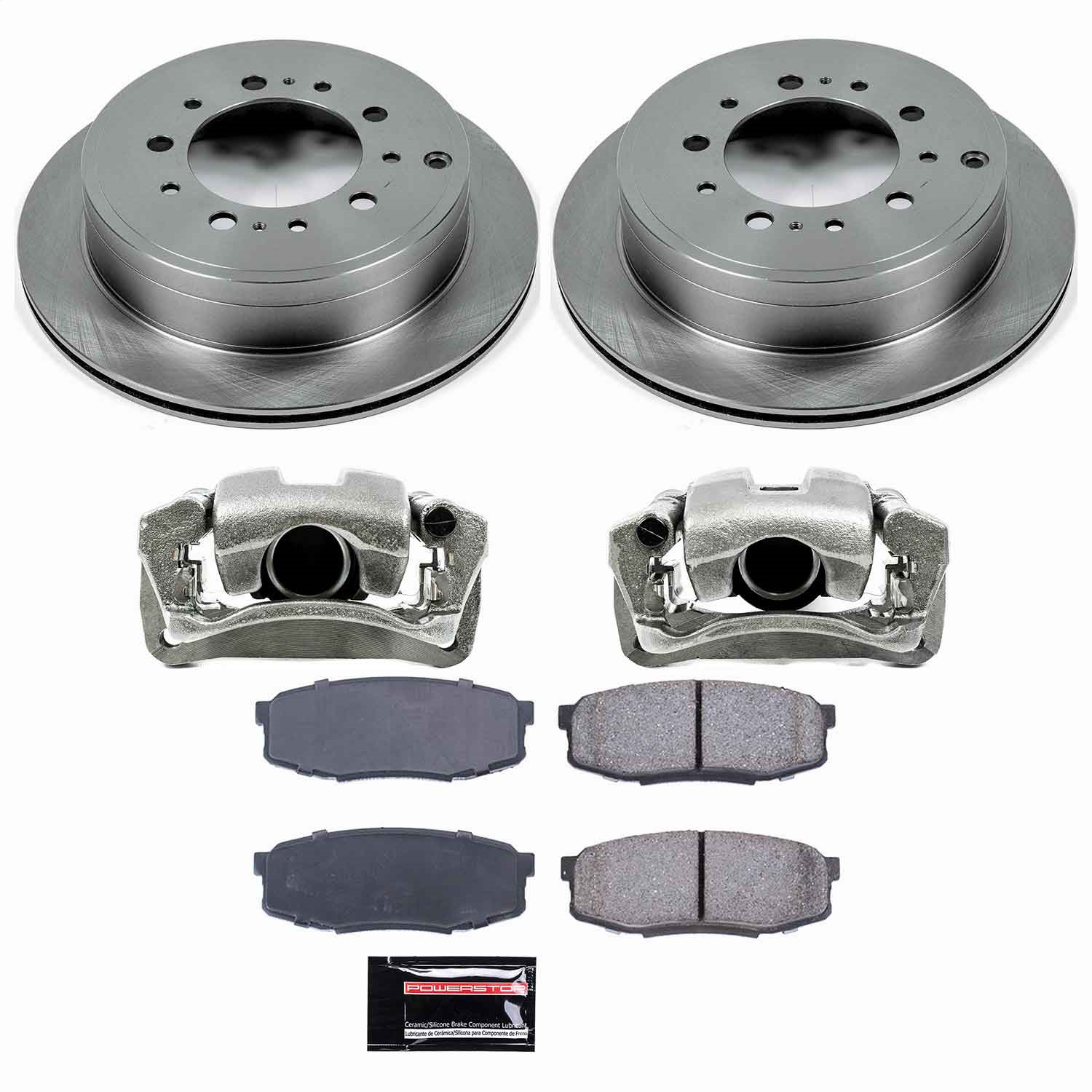Power Stop - KCOE3073 - Rear - Disc Brake Pad/Caliper and Rotor Kit