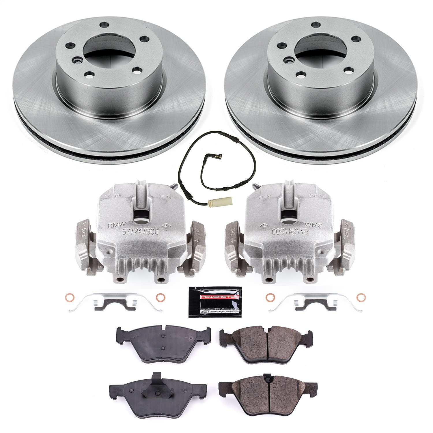Power Stop - KCOE3087 - Front - Disc Brake Pad/Caliper and Rotor Kit