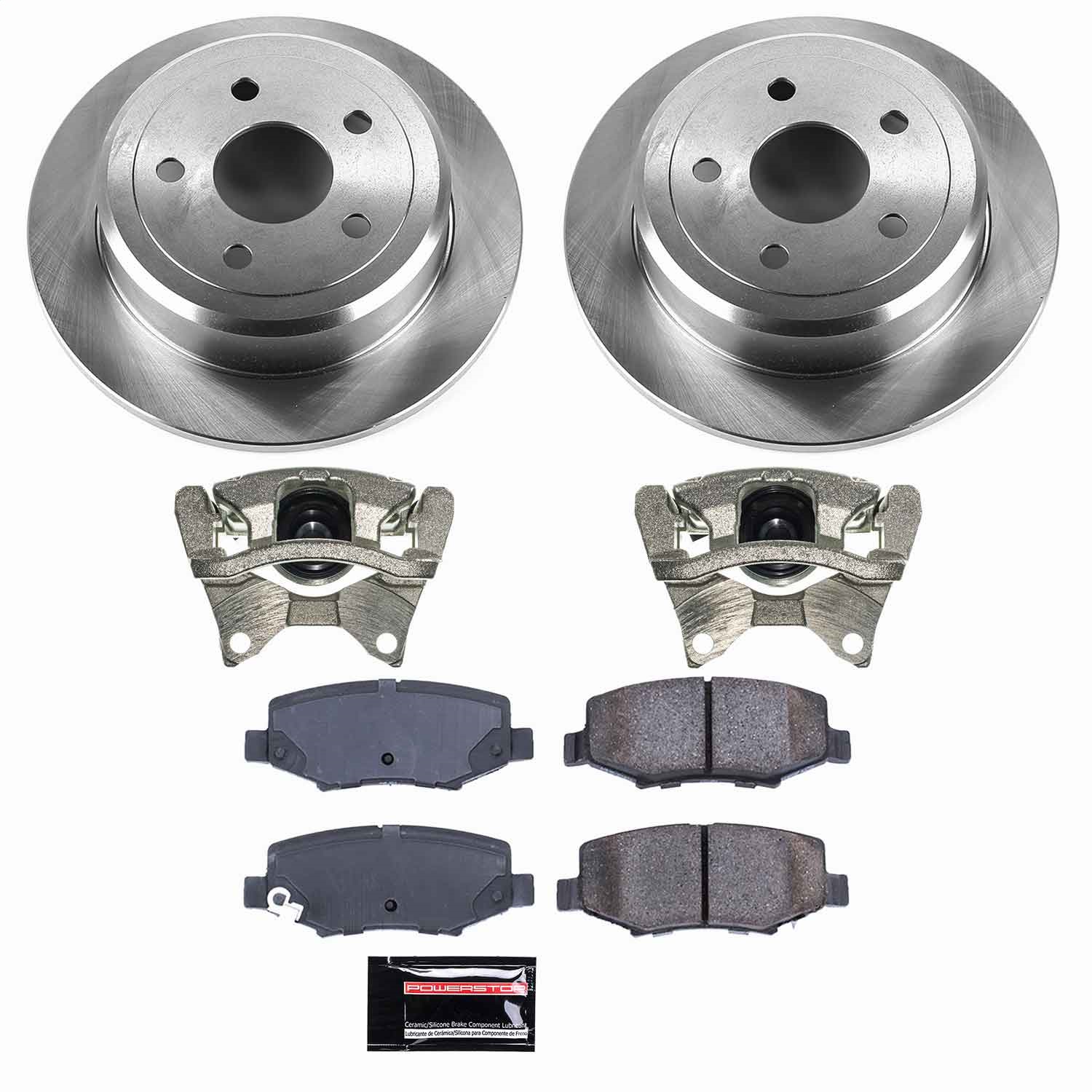 Power Stop - KCOE3090 - Rear - Disc Brake Pad/Caliper and Rotor Kit
