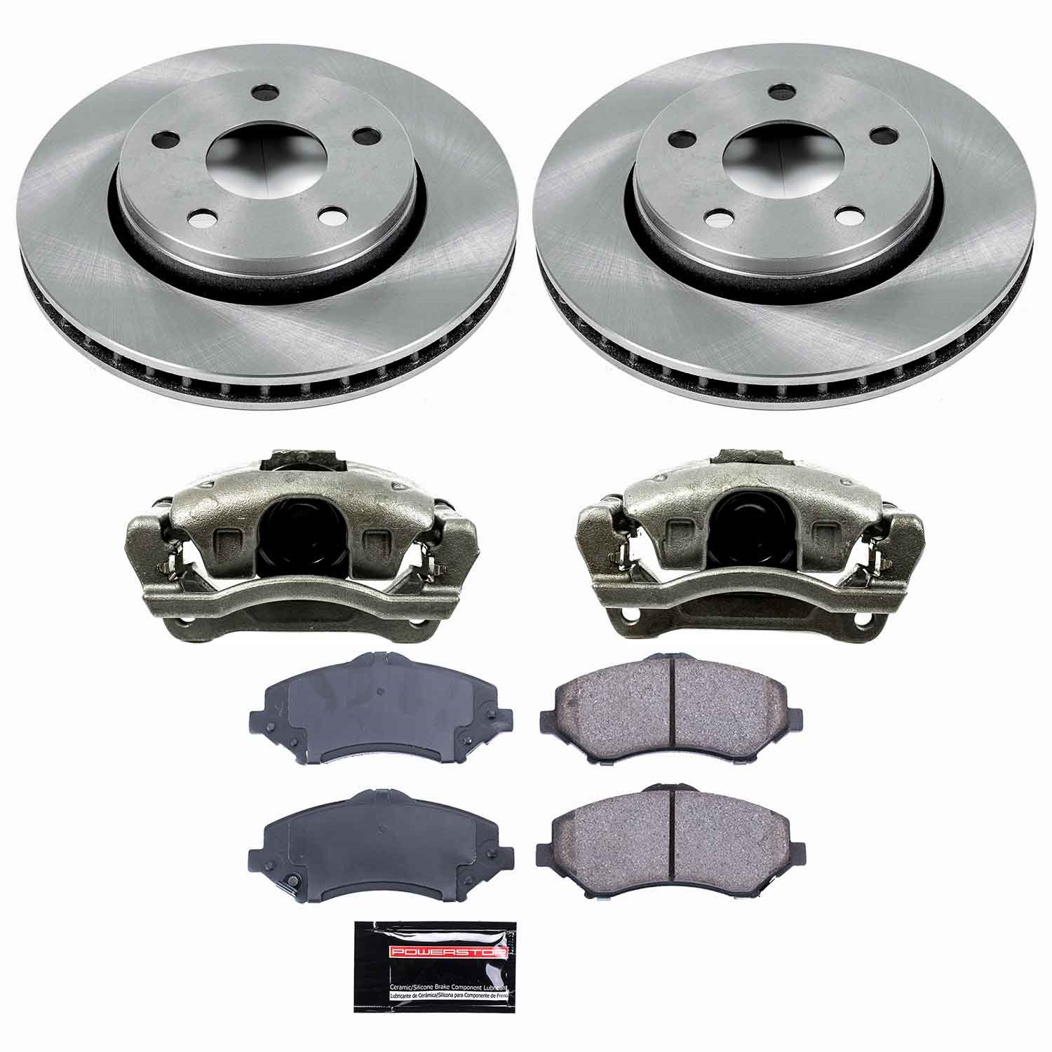Power Stop - KCOE3097 - Front - Disc Brake Pad/Caliper and Rotor Kit