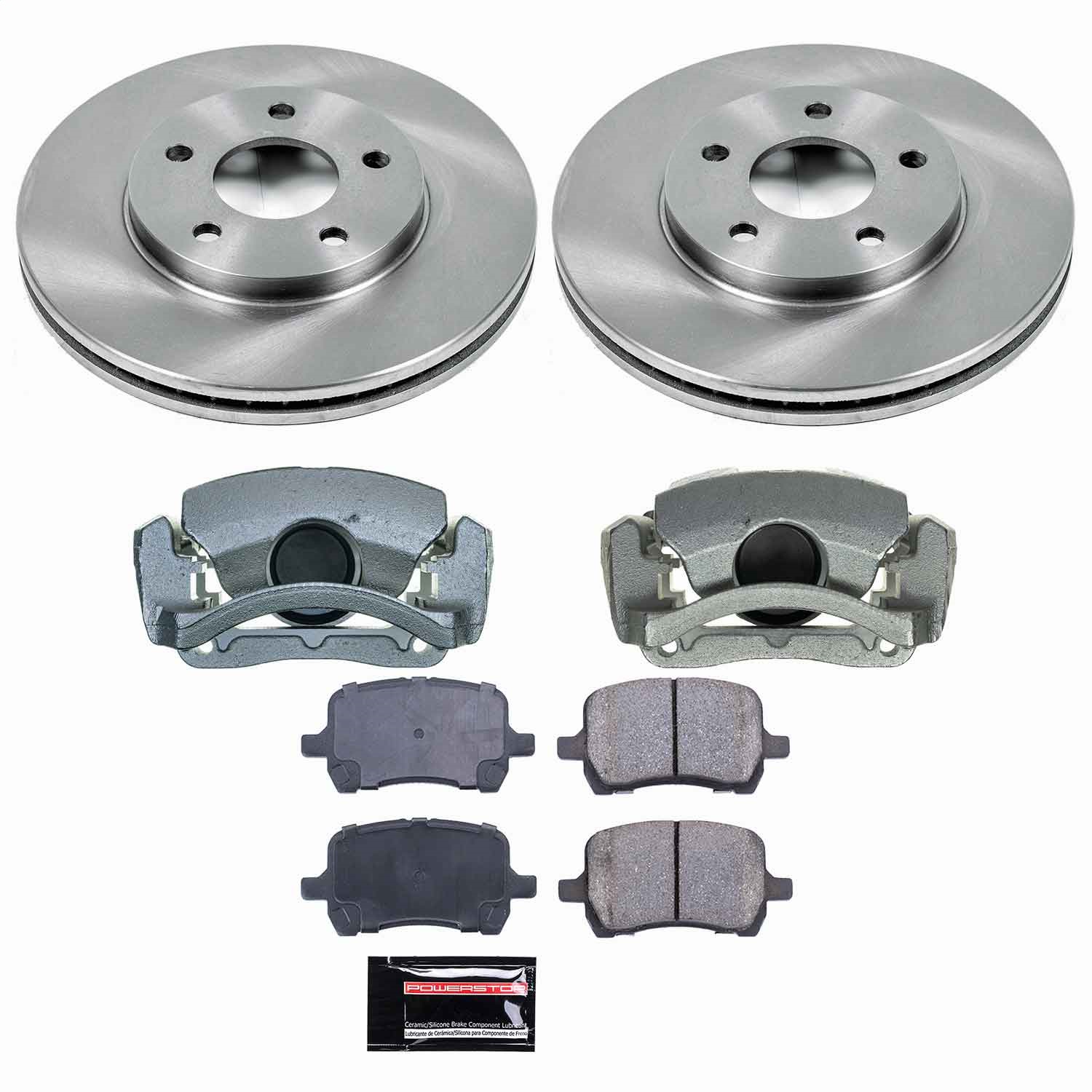 Power Stop - KCOE3116 - Front - Disc Brake Pad/Caliper and Rotor Kit