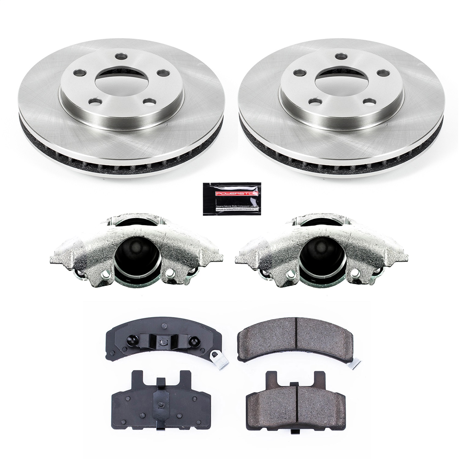 Power Stop - KCOE3132 - Front - Disc Brake Pad/Caliper and Rotor Kit