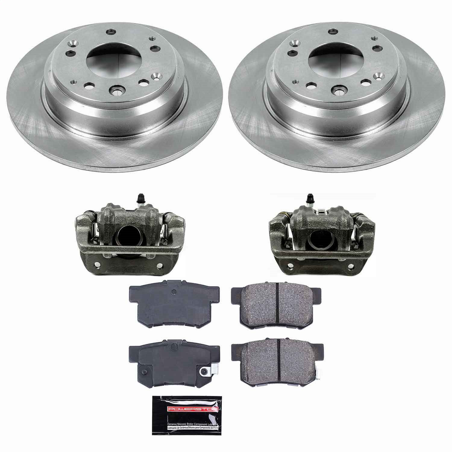 Power Stop - KCOE3153 - Rear - Disc Brake Pad/Caliper and Rotor Kit