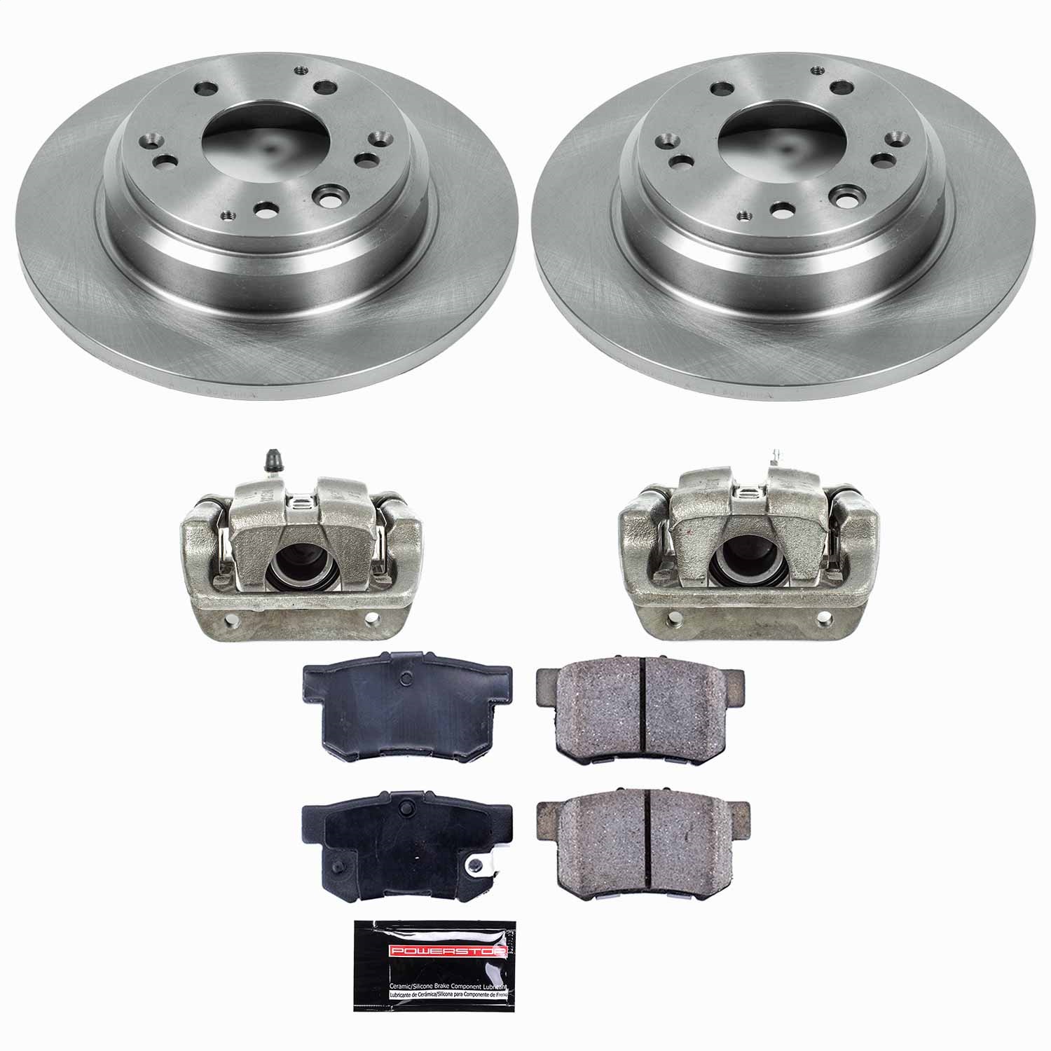 Power Stop - KCOE3154 - Rear - Disc Brake Pad/Caliper and Rotor Kit