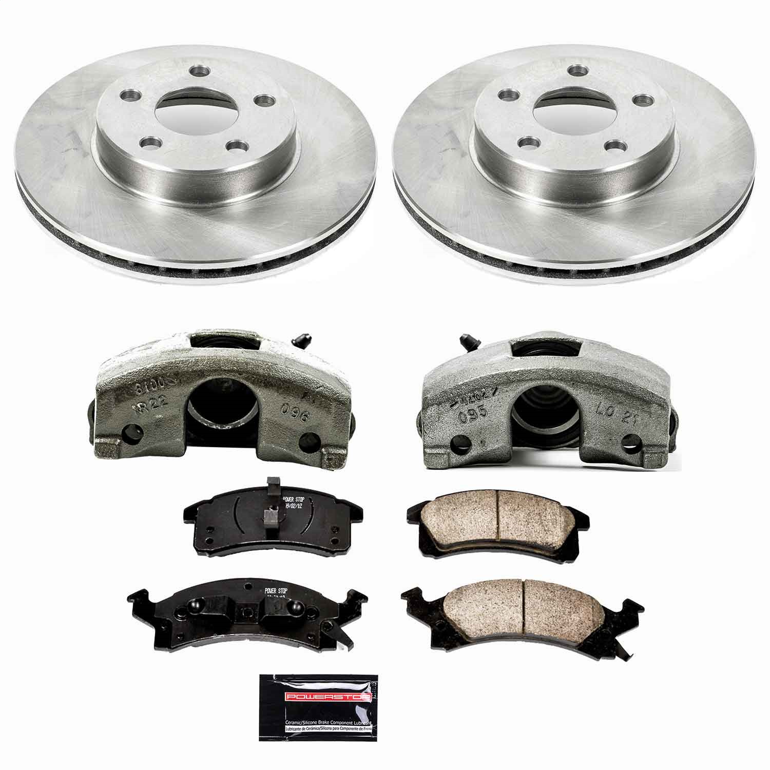 Power Stop - KCOE3156 - Front - Disc Brake Pad/Caliper and Rotor Kit