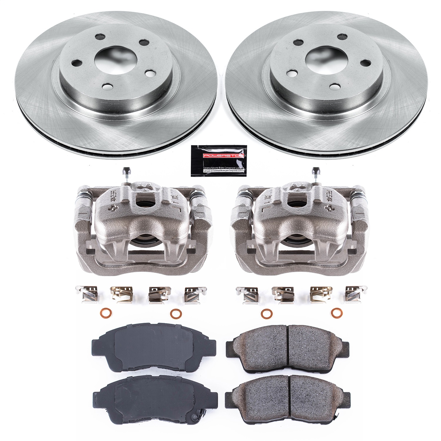 Power Stop - KCOE3163 - Front - Disc Brake Pad/Caliper and Rotor Kit