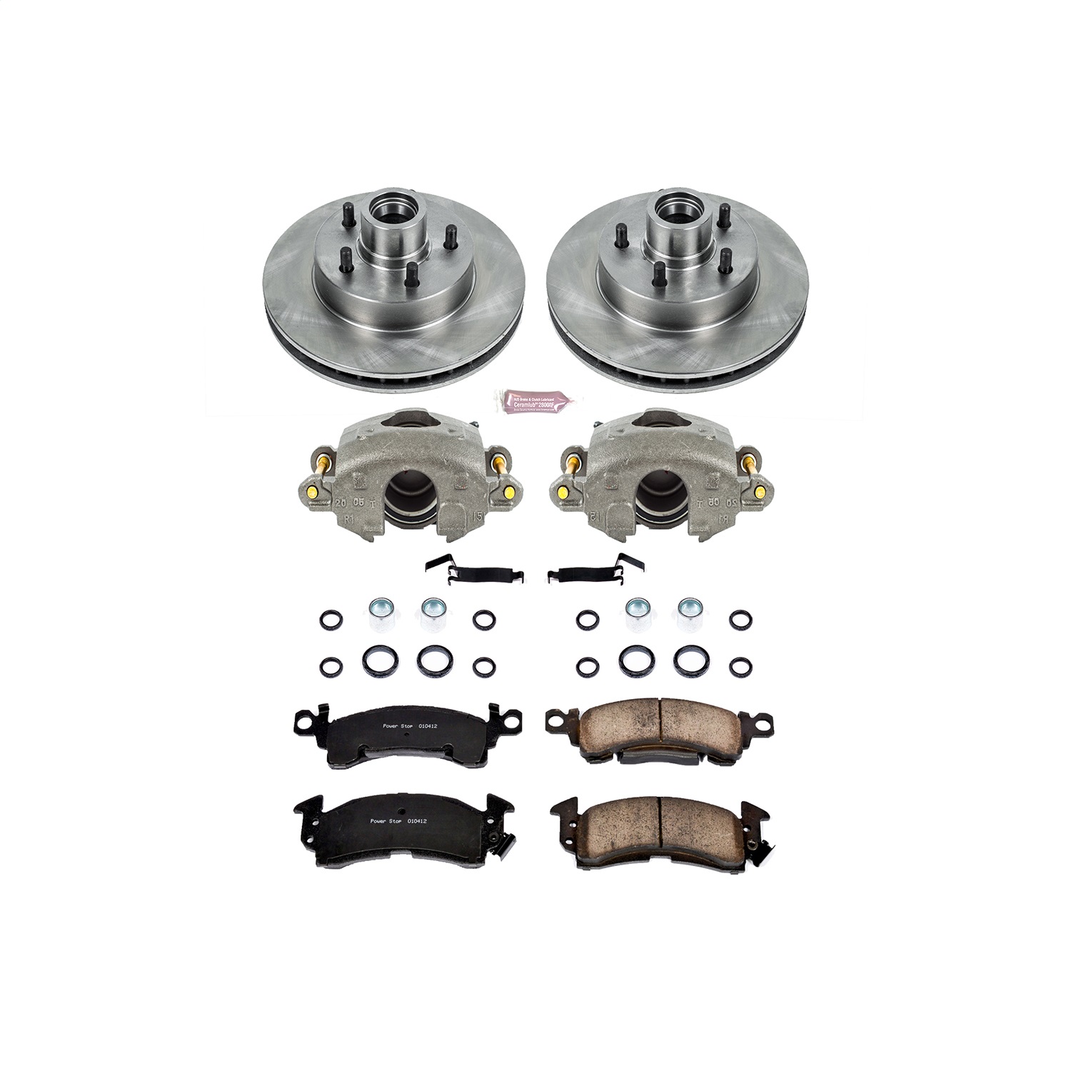 Power Stop - KCOE4539 - Front - Disc Brake Pad/Caliper and Rotor Kit