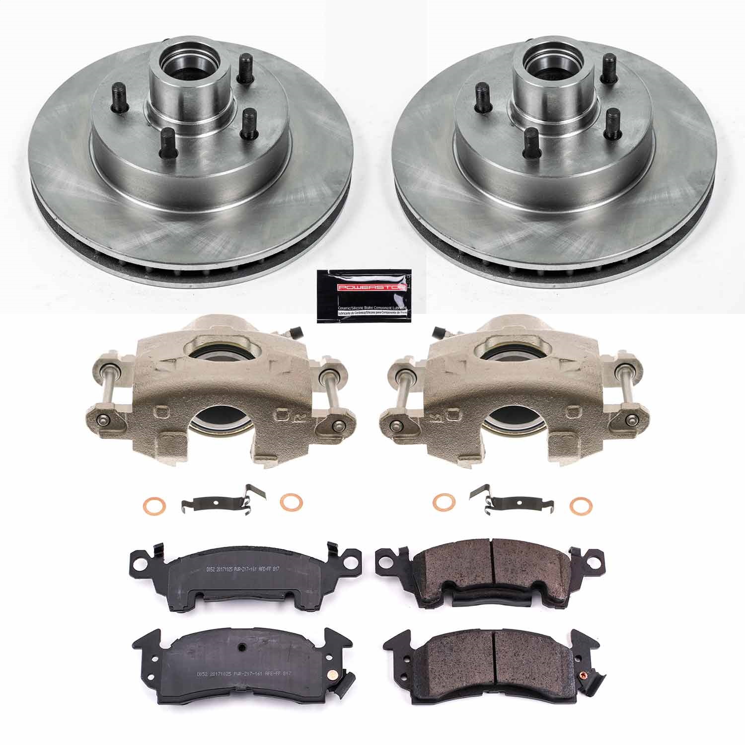 Power Stop - KCOE4539B - Front - Disc Brake Pad/Caliper and Rotor Kit