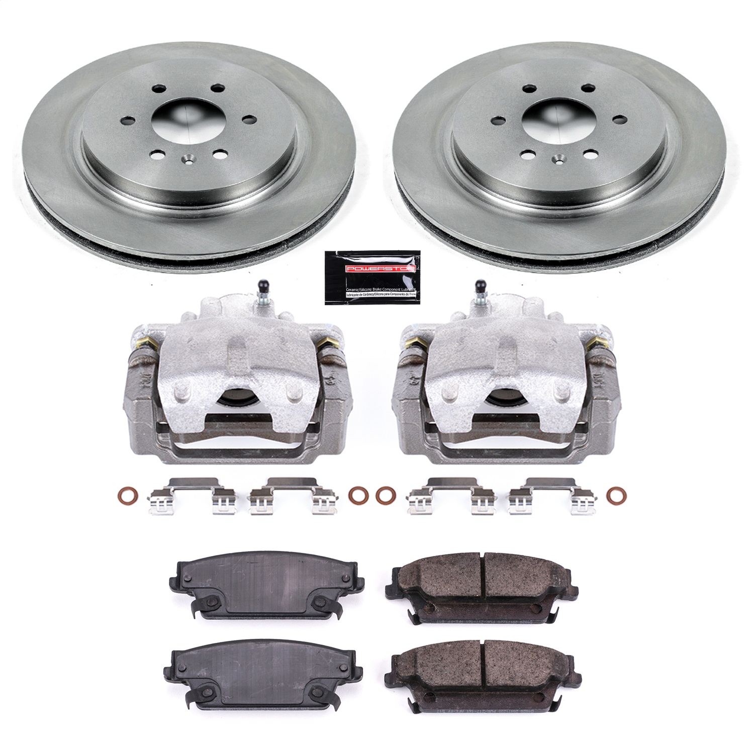 Power Stop - KCOE4568 - Rear - Disc Brake Pad/Caliper and Rotor Kit