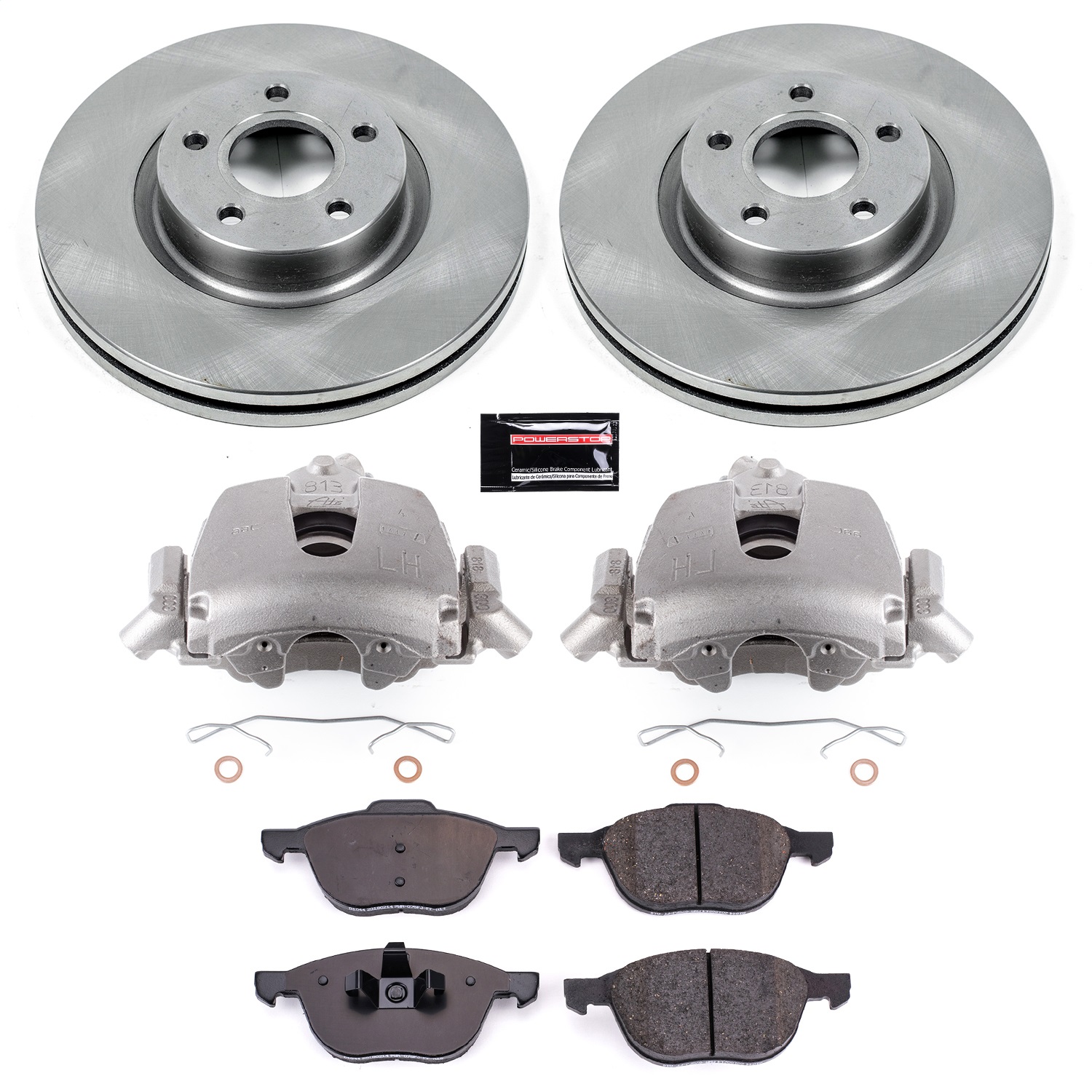 Power Stop - KCOE4575B - Front - Disc Brake Pad/Caliper and Rotor Kit