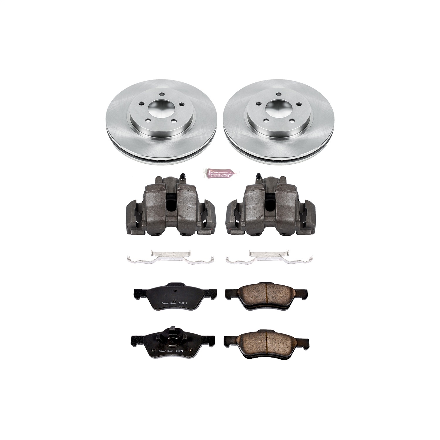 Power Stop - KCOE4580 - Front - Disc Brake Pad/Caliper and Rotor Kit
