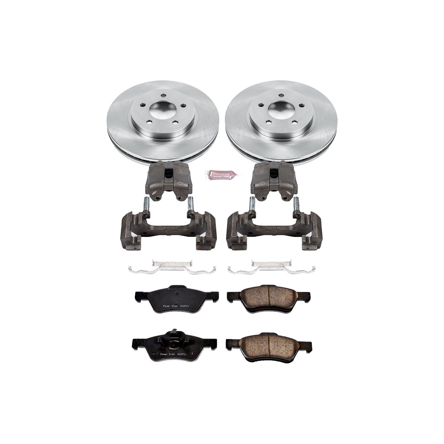 Power Stop - KCOE4580A - Front - Disc Brake Pad/Caliper and Rotor Kit