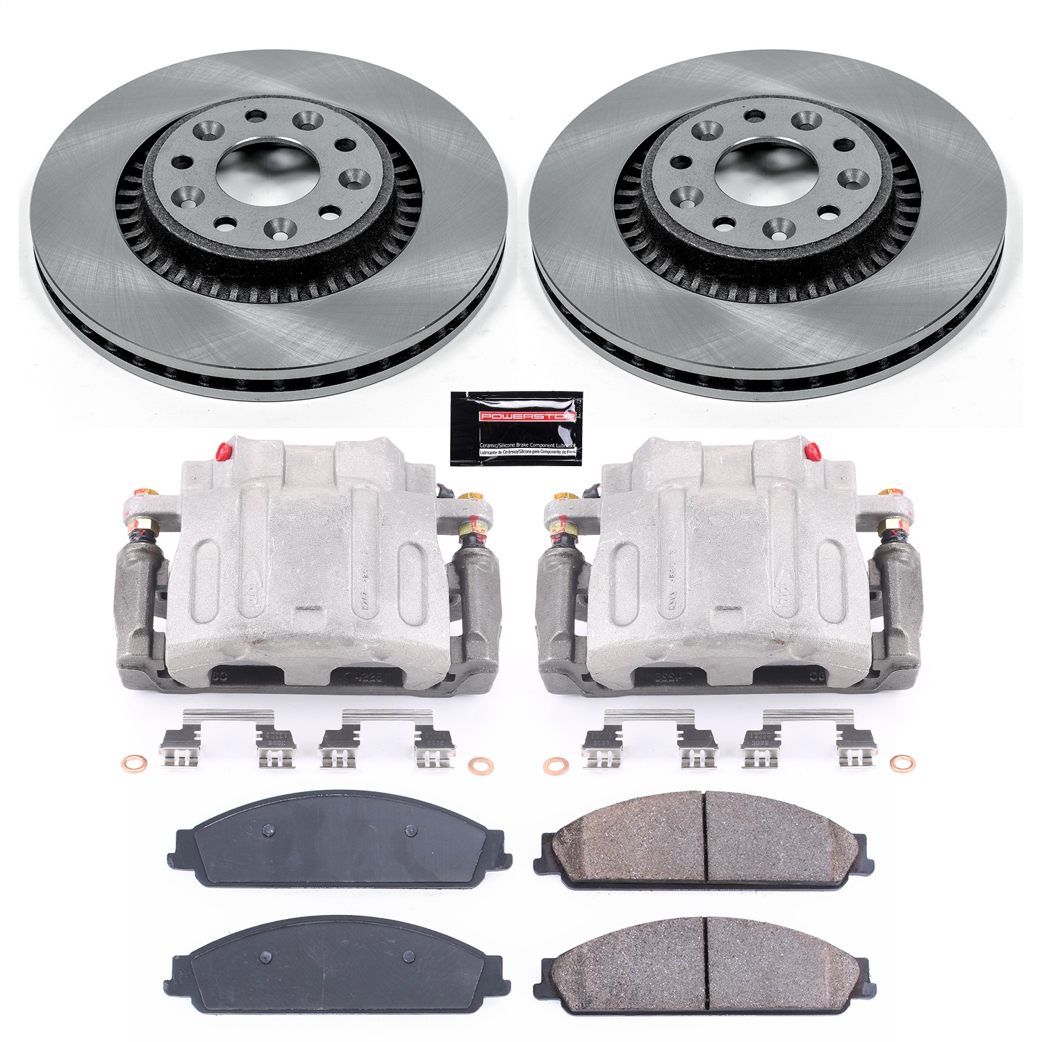 Power Stop - KCOE4599 - Front - Disc Brake Pad/Caliper and Rotor Kit