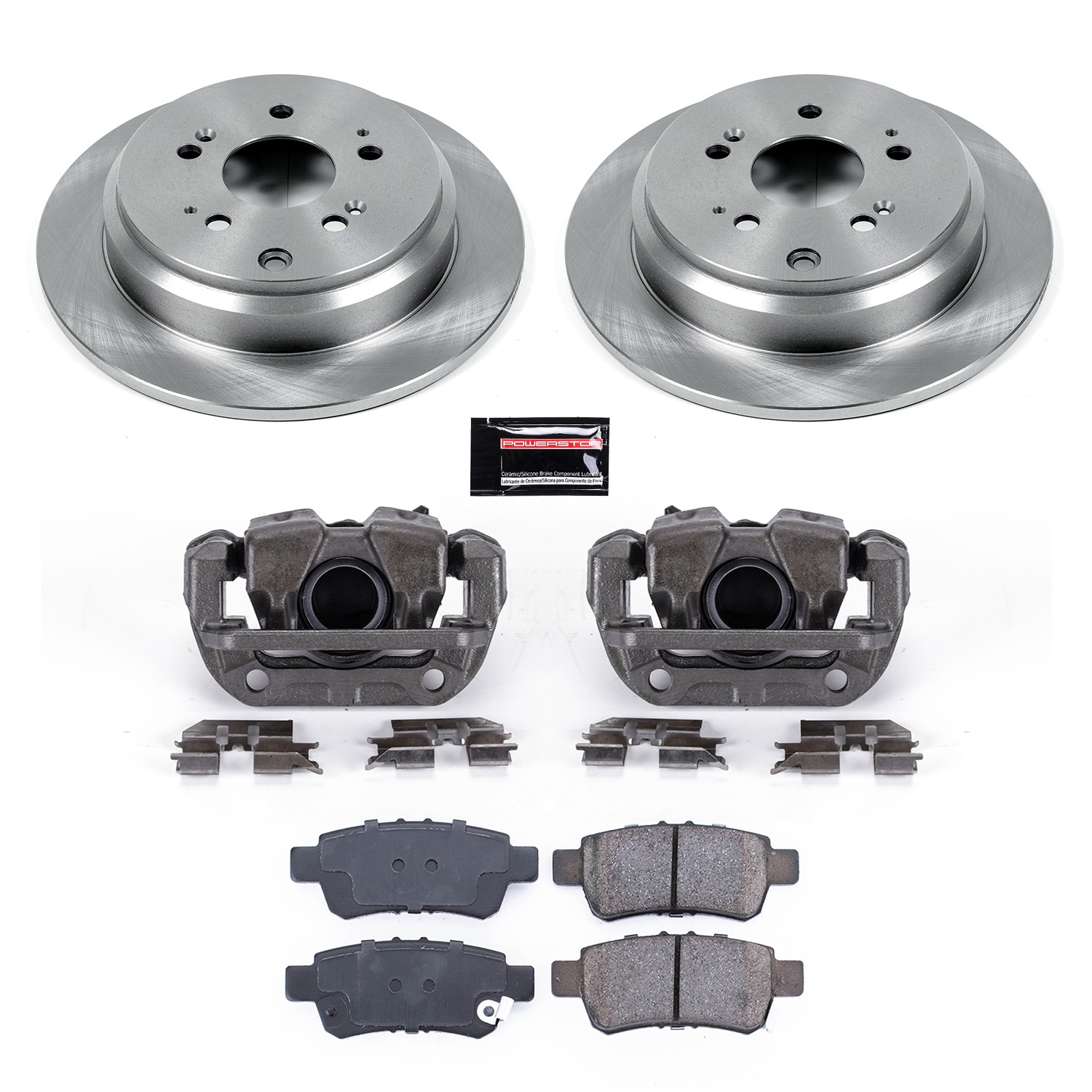 Power Stop - KCOE4604 - Rear - Disc Brake Pad/Caliper and Rotor Kit