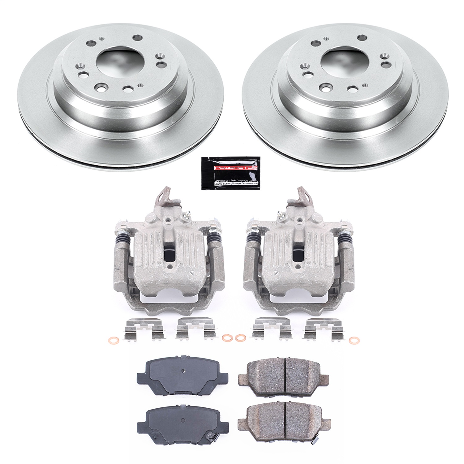Power Stop - KCOE4605 - Rear - Disc Brake Pad/Caliper and Rotor Kit