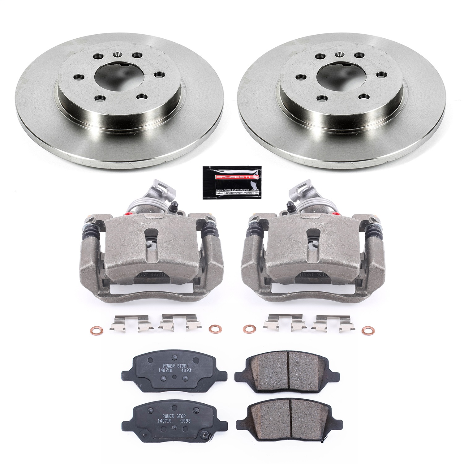 Power Stop - KCOE4609 - Rear - Disc Brake Pad/Caliper and Rotor Kit
