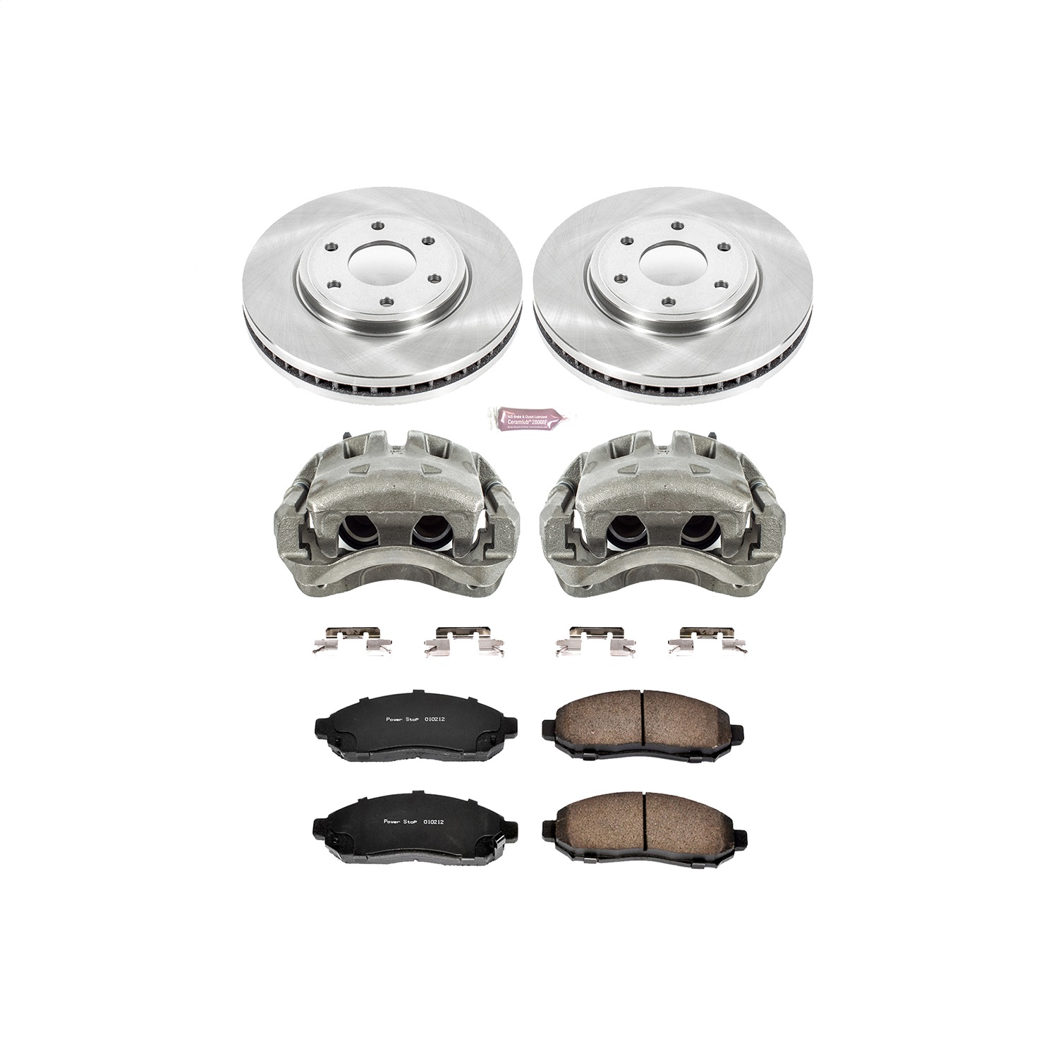 Power Stop - KCOE4611 - Front - Disc Brake Pad/Caliper and Rotor Kit