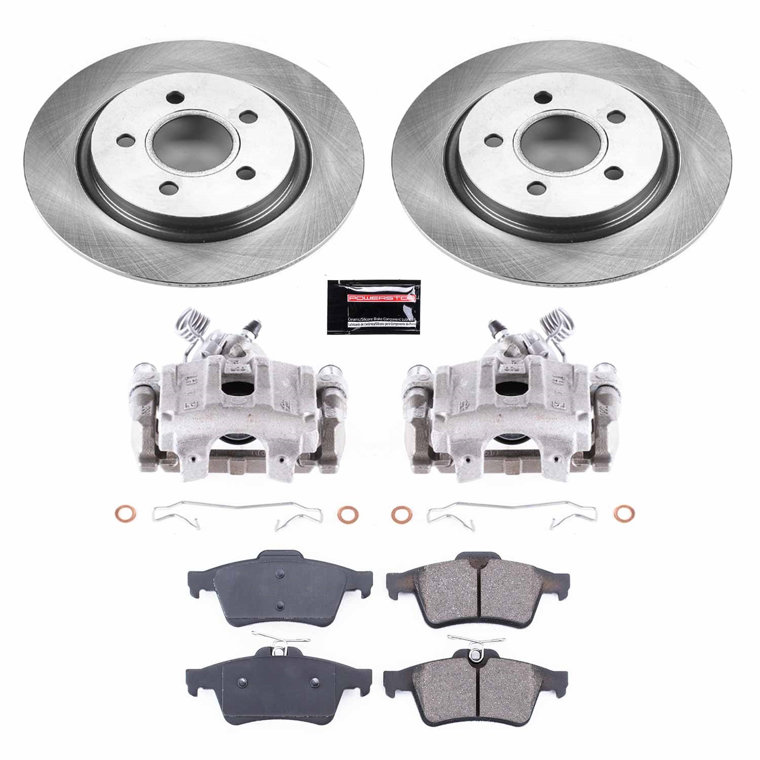 Power Stop - KCOE4613 - Rear - Disc Brake Pad/Caliper and Rotor Kit