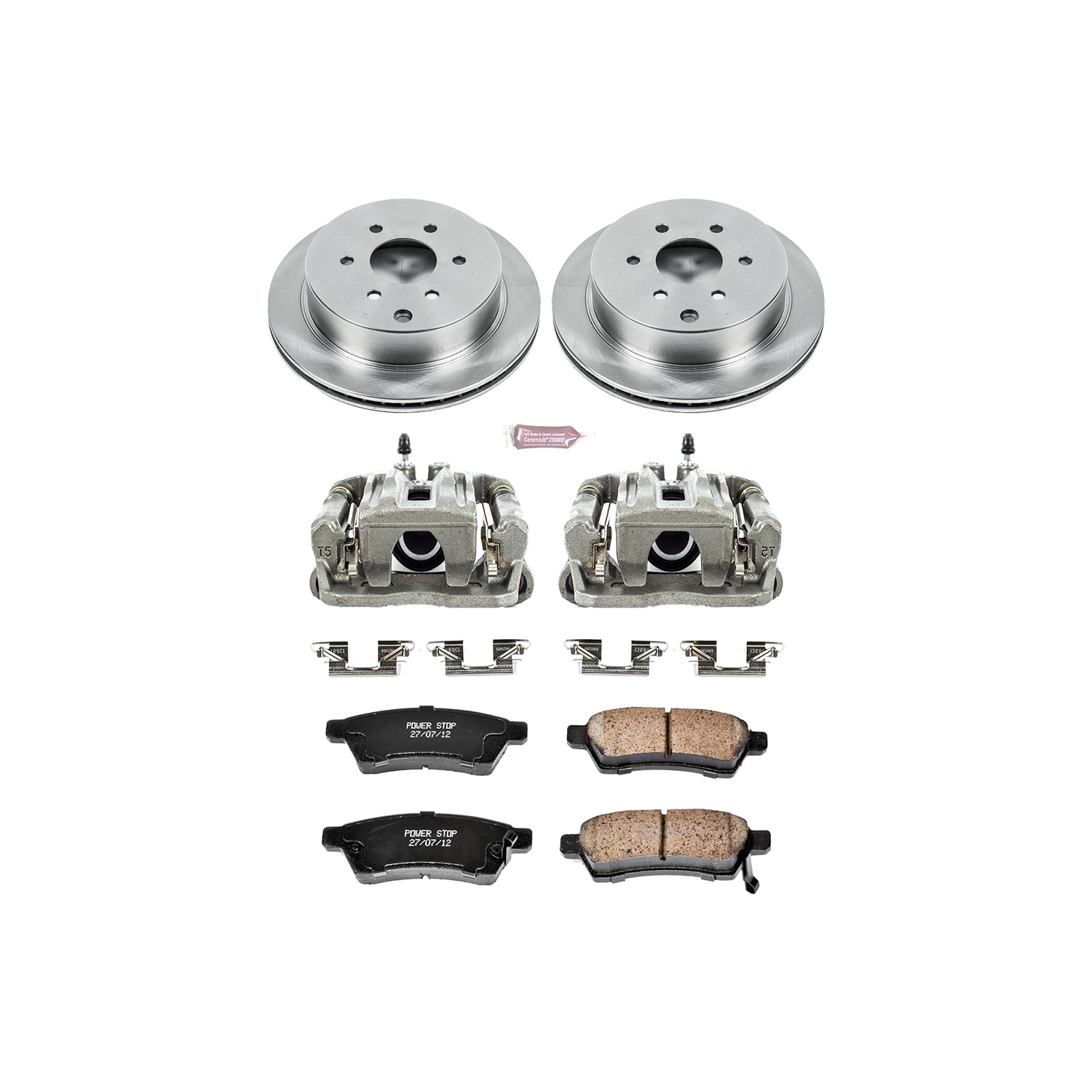Power Stop - KCOE4621 - Rear - Disc Brake Pad/Caliper and Rotor Kit