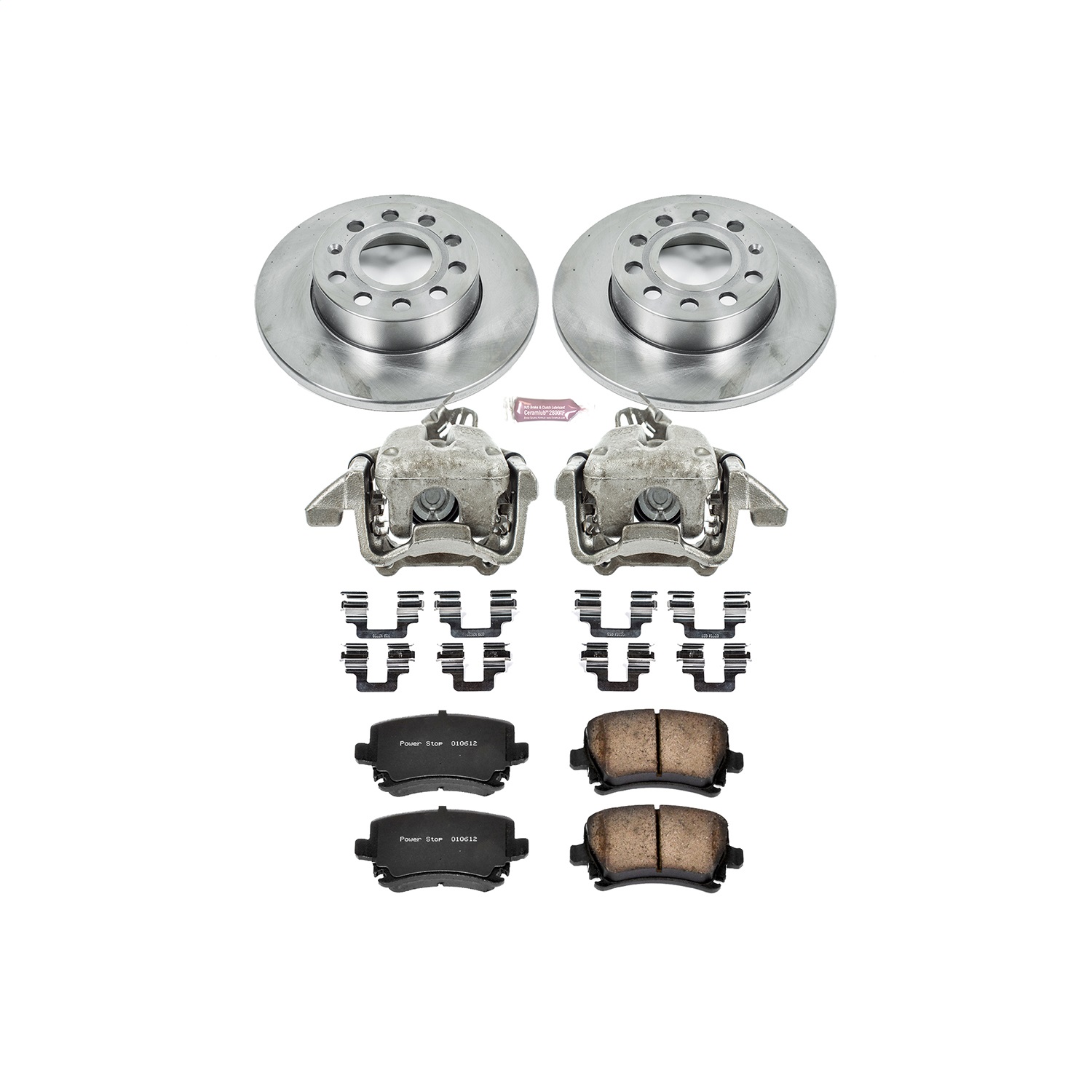 Power Stop - KCOE4627A - Rear - Disc Brake Pad/Caliper and Rotor Kit