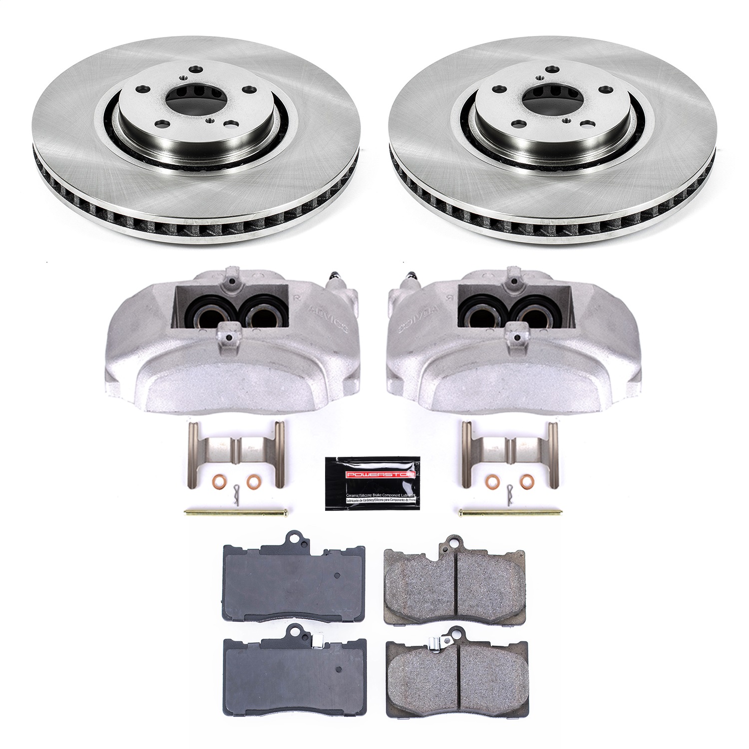 Power Stop - KCOE4634 - Front - Disc Brake Pad/Caliper and Rotor Kit