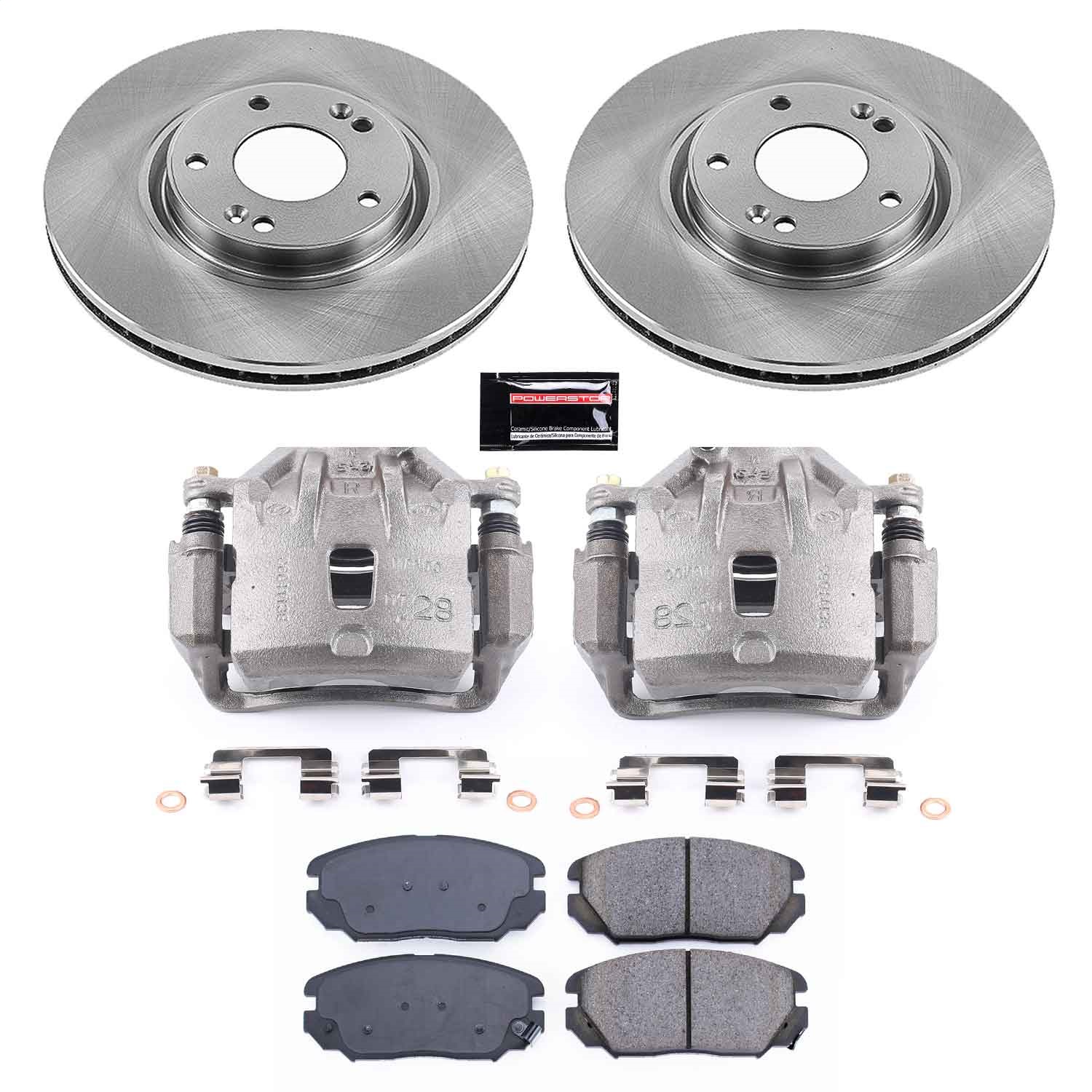 Power Stop - KCOE4646A - Front - Disc Brake Pad/Caliper and Rotor Kit