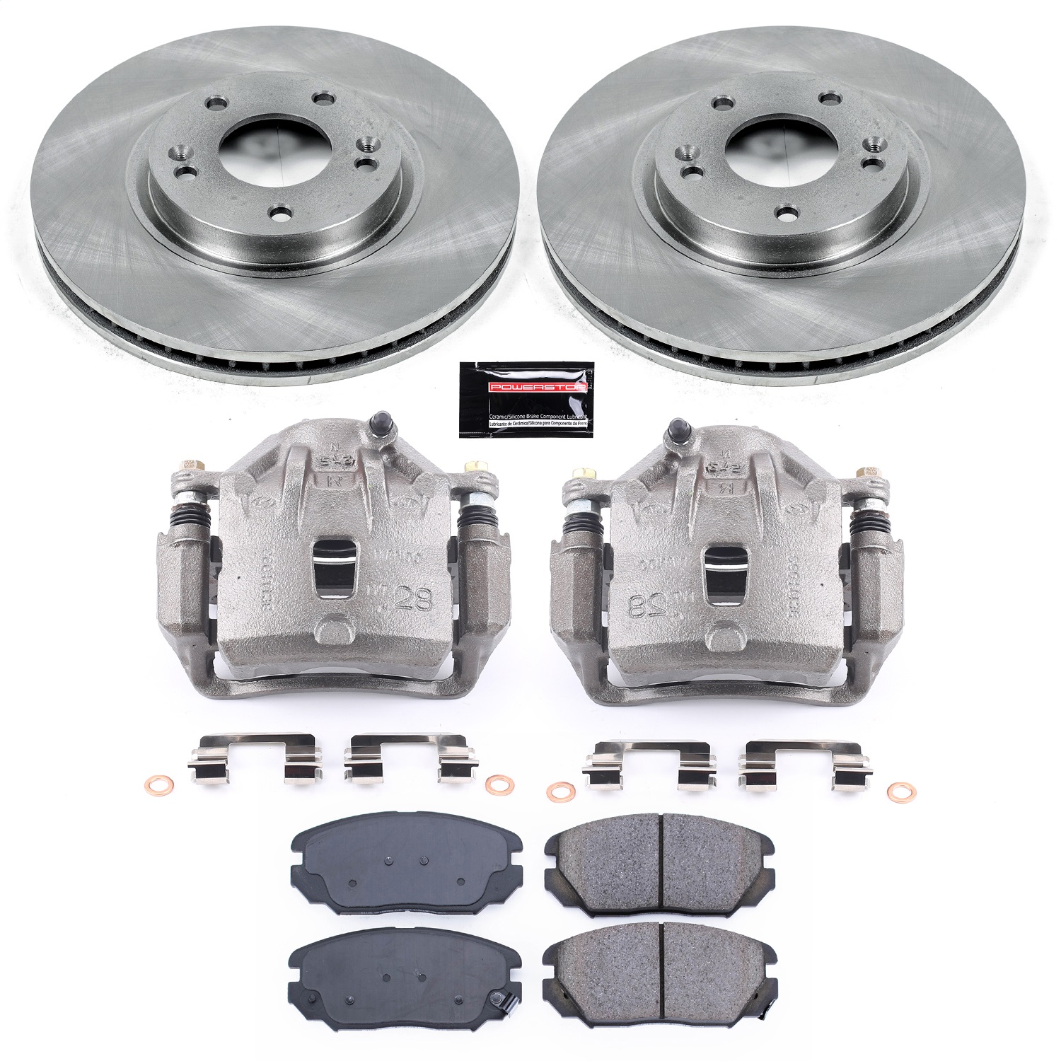 Power Stop - KCOE4647A - Front - Disc Brake Pad/Caliper and Rotor Kit