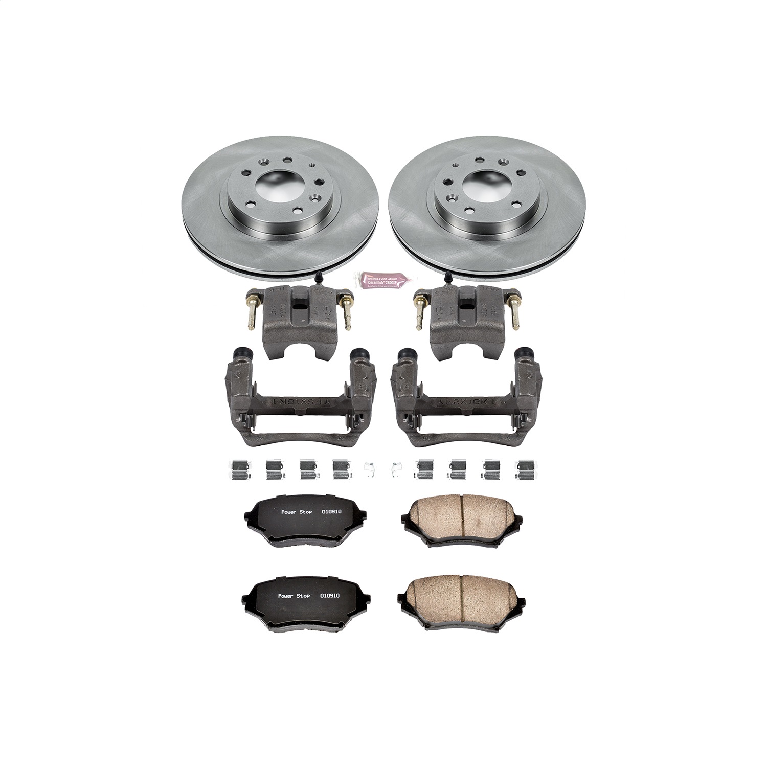 Power Stop - KCOE4659 - Front - Disc Brake Pad/Caliper and Rotor Kit