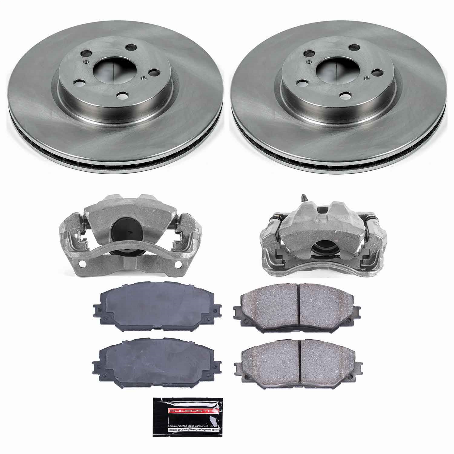Power Stop - KCOE4669 - Front - Disc Brake Pad/Caliper and Rotor Kit