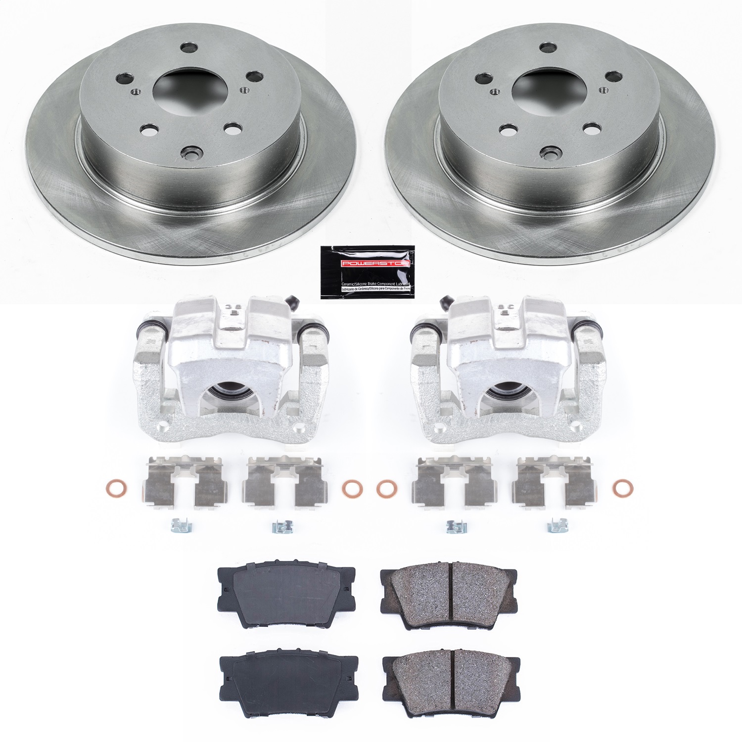 Power Stop - KCOE4670 - Rear - Disc Brake Pad/Caliper and Rotor Kit