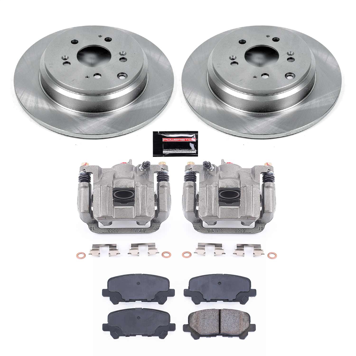 Power Stop - KCOE4685A - Rear - Disc Brake Pad/Caliper and Rotor Kit