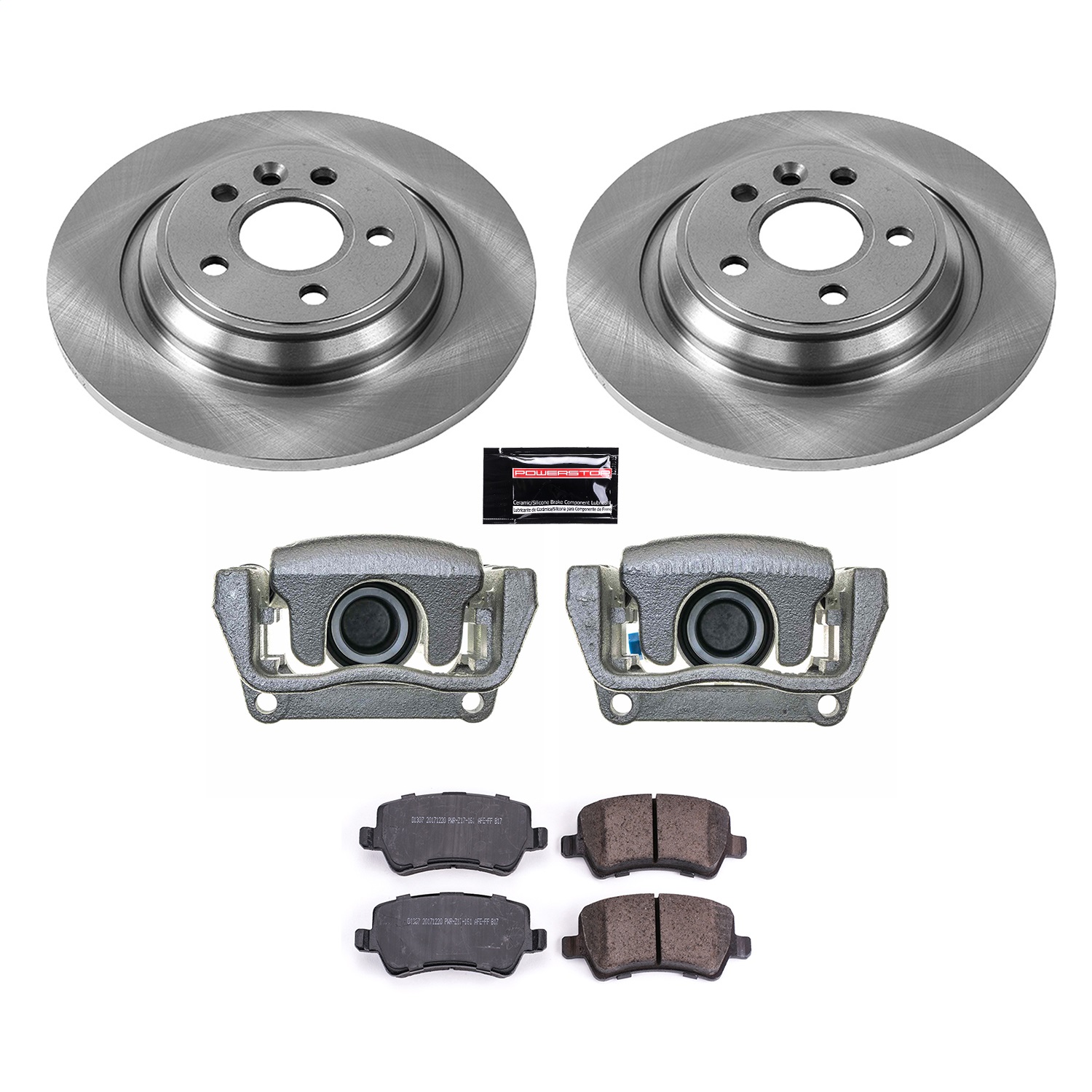 Power Stop - KCOE4704 - Rear - Disc Brake Pad/Caliper and Rotor Kit